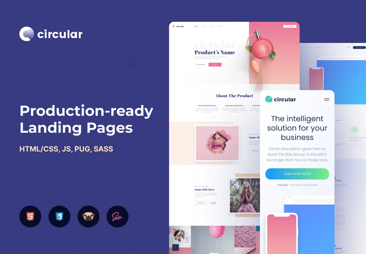 Circular Landing Pages HTML
