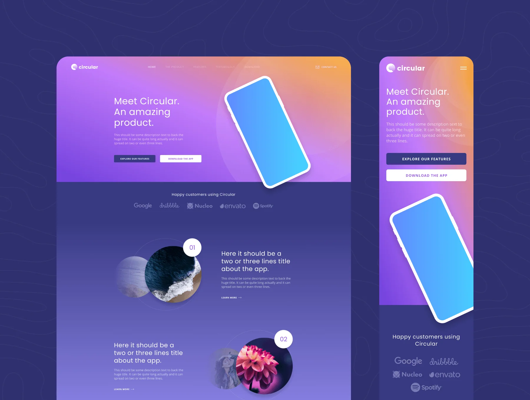 Circular Landing Pages HTML 2
