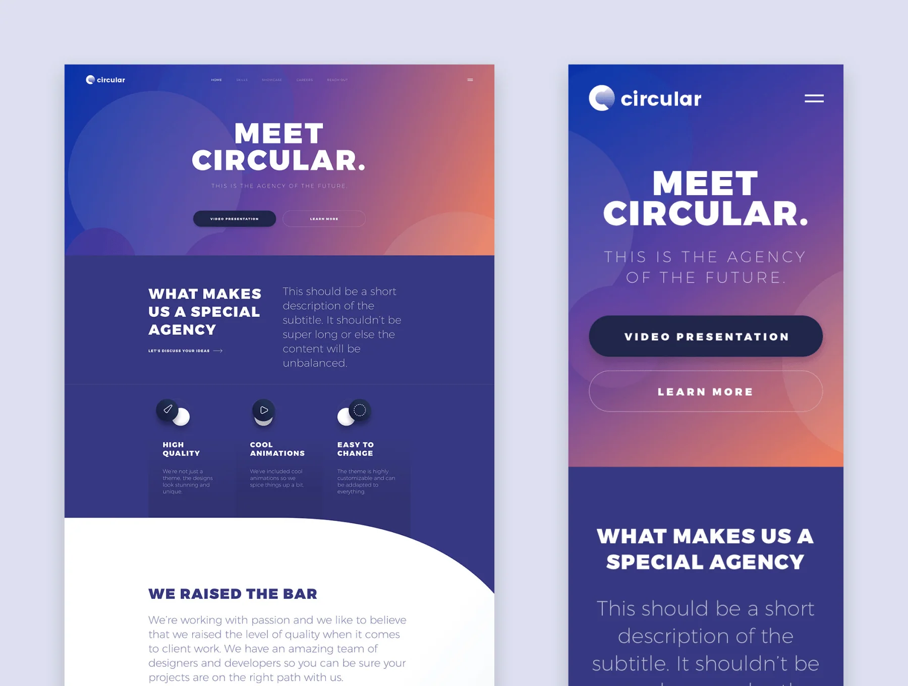 Circular Landing Pages HTML 4