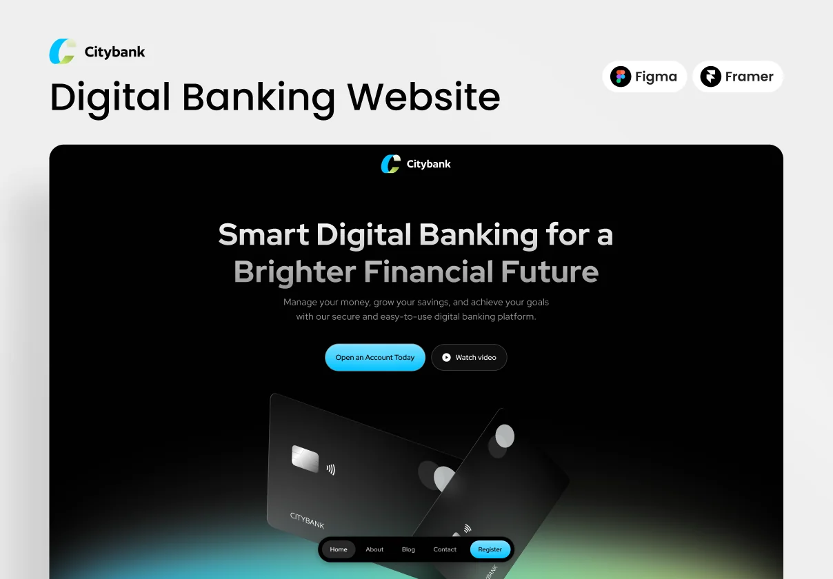 City Bank - Digital Banking Framer Template