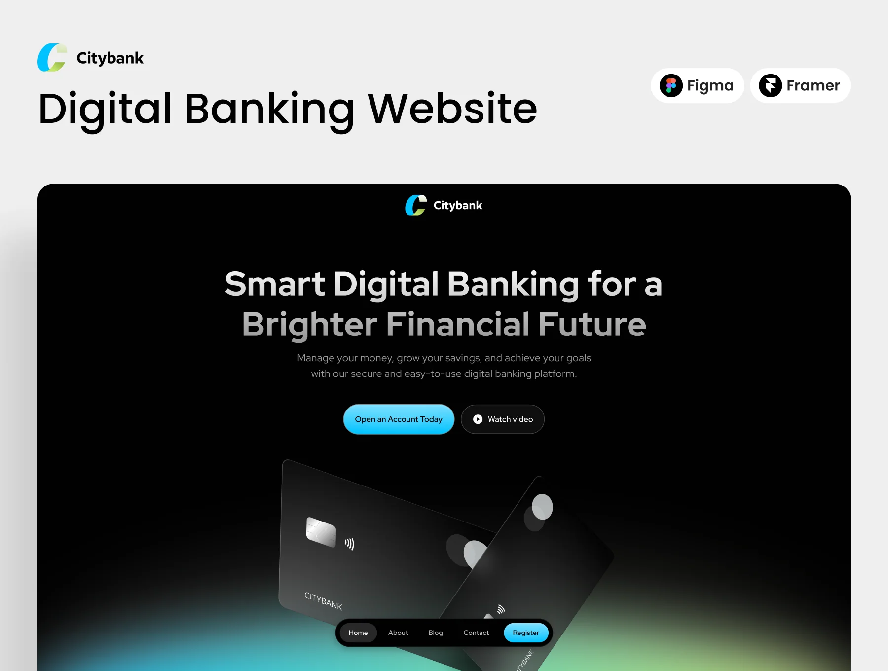 City Bank - Digital Banking Framer Template