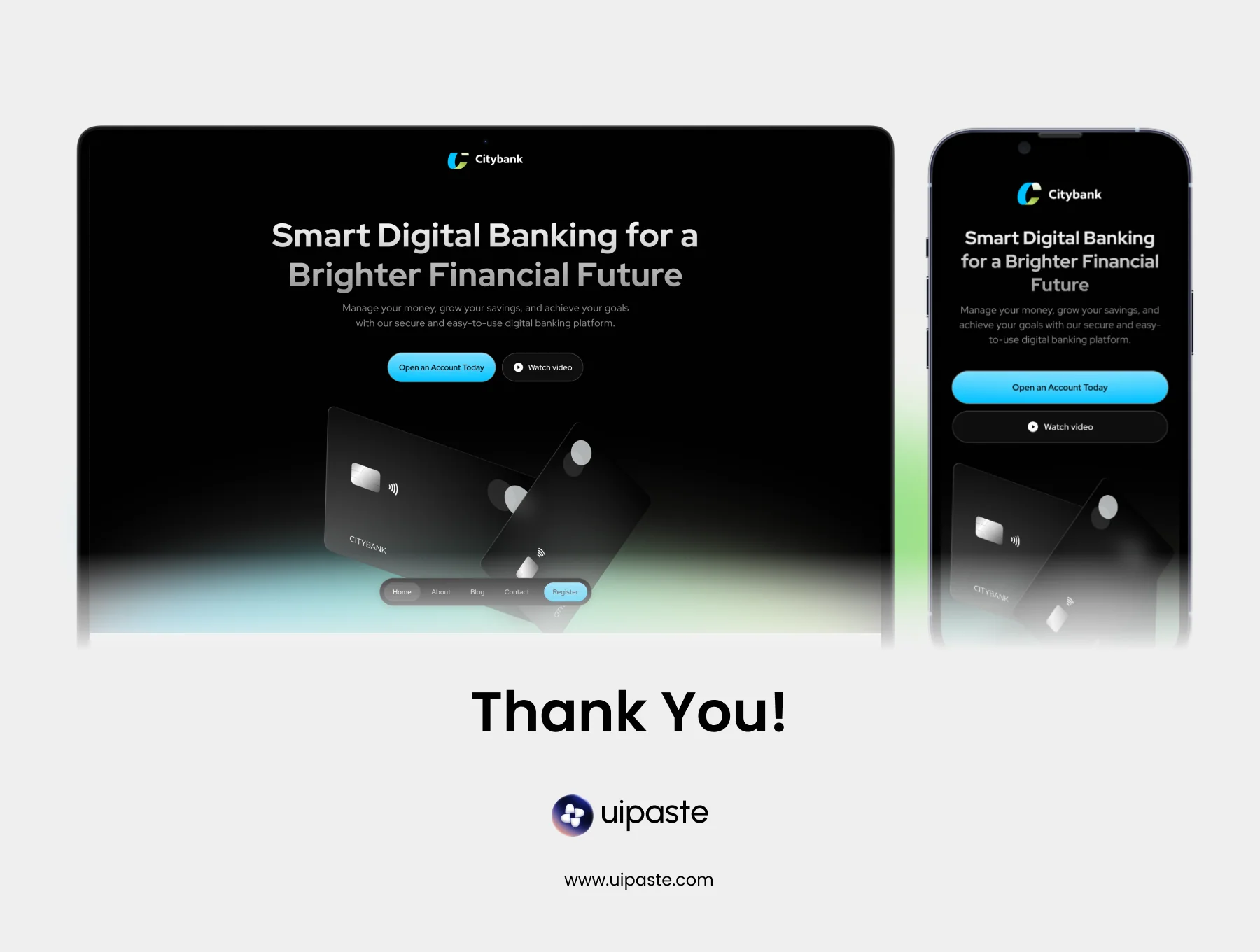 City Bank - Digital Banking Framer Template 6