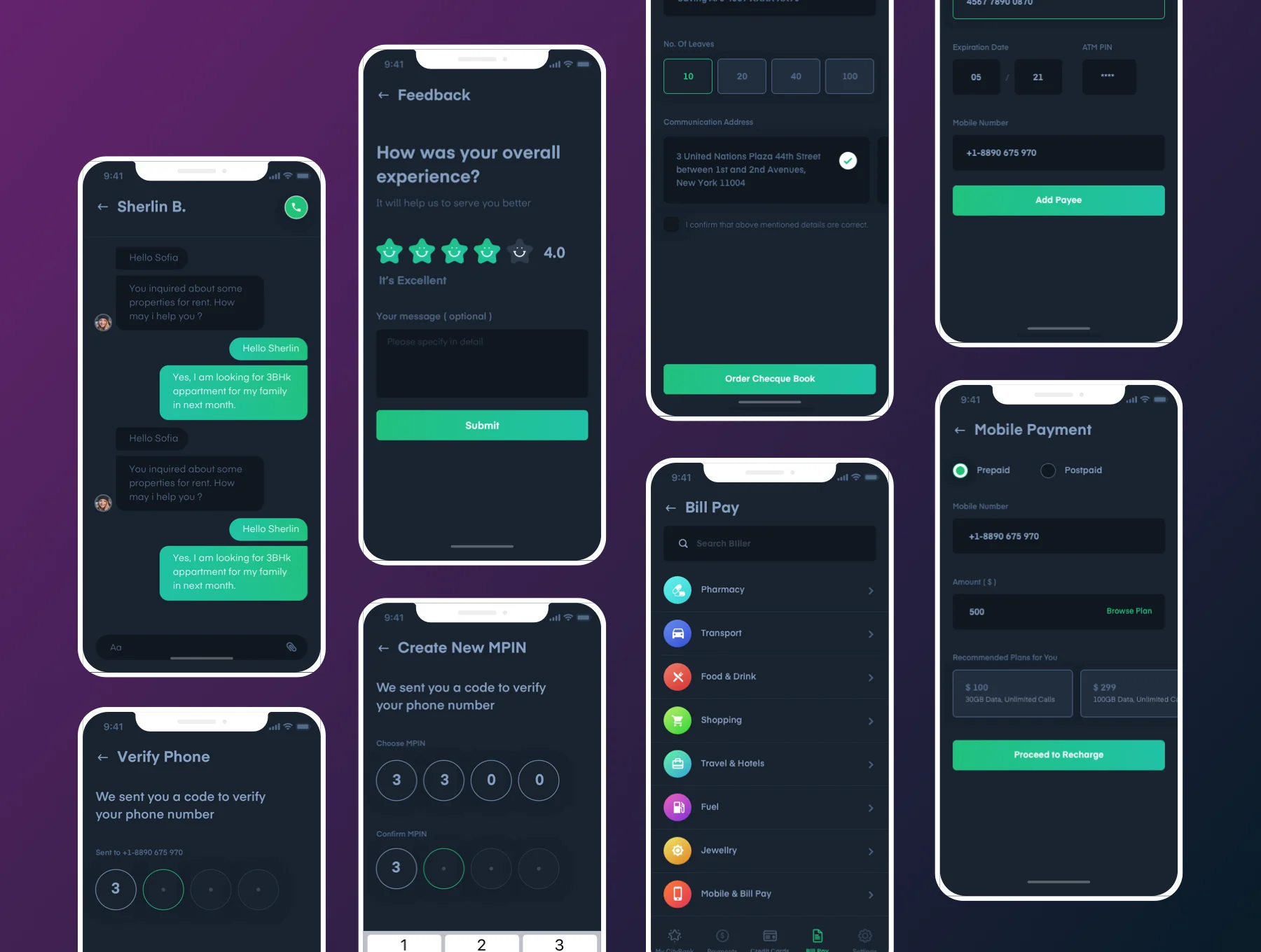City Bank Light and Dark App UI Kit 9