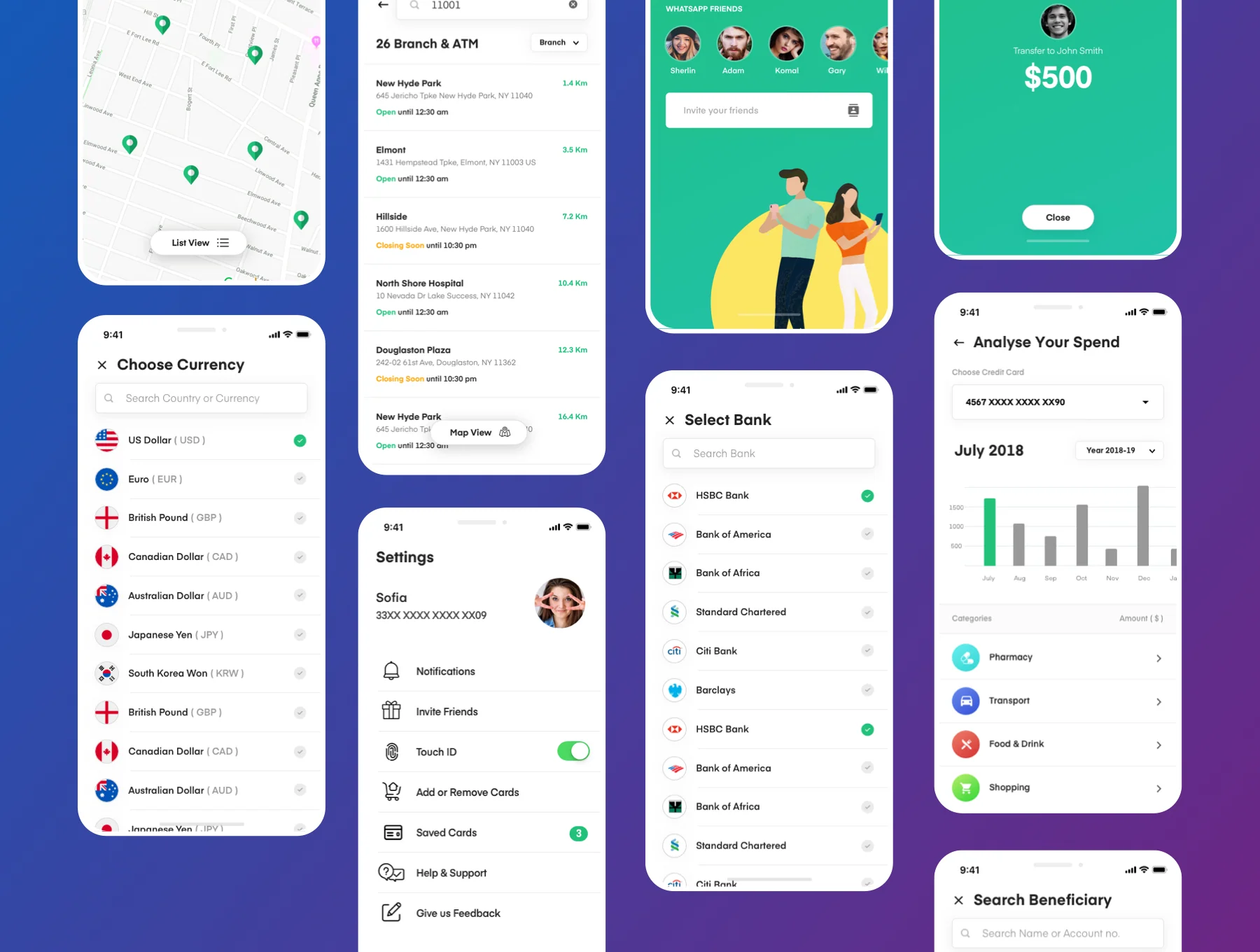 City Bank Light and Dark App UI Kit 5
