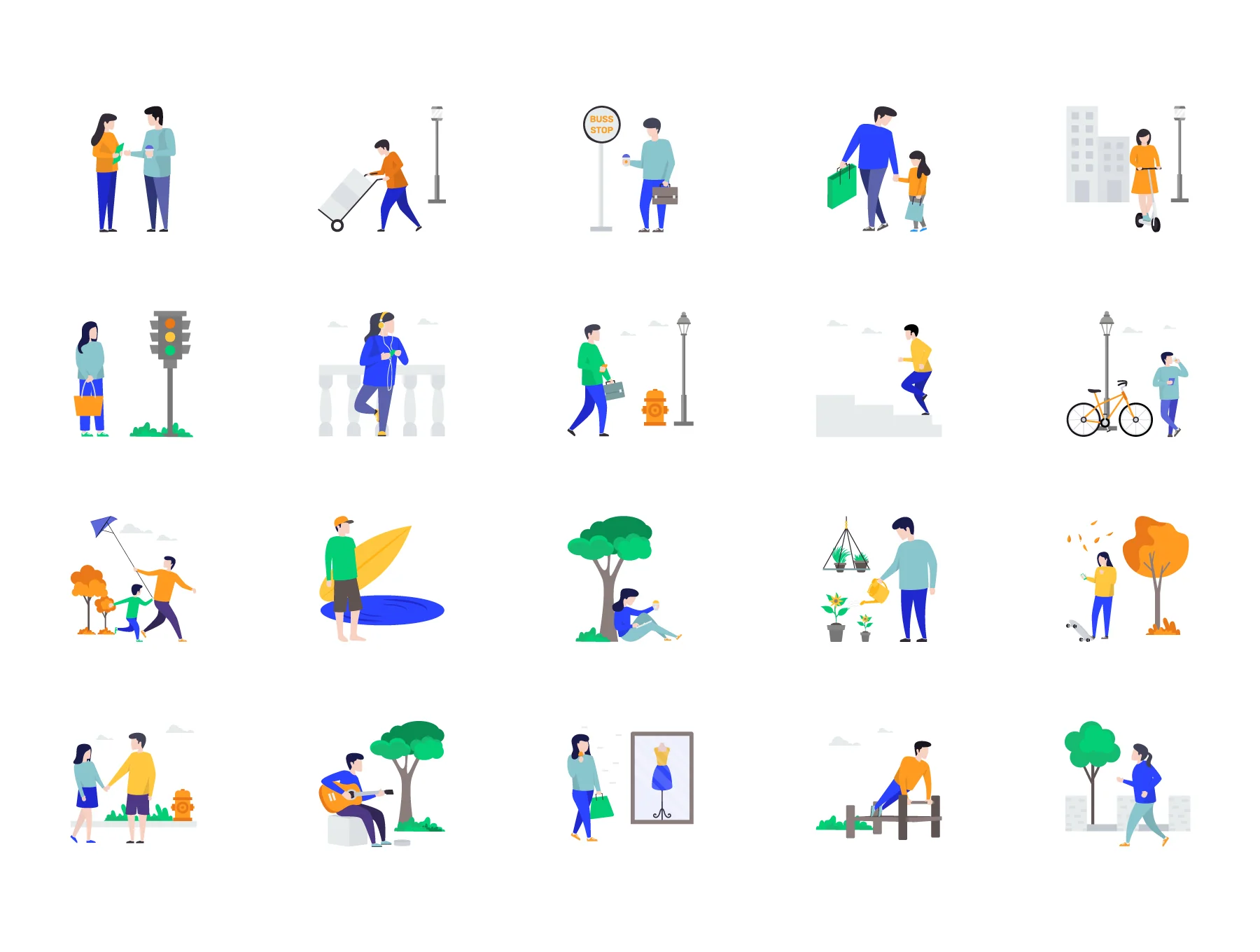 City Life Activities Illustrations 3