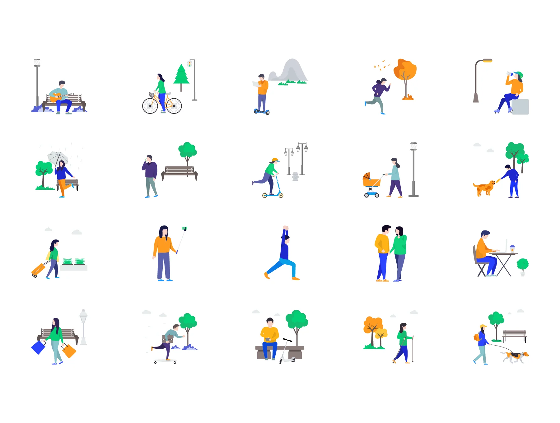 City Life Activities Illustrations 4