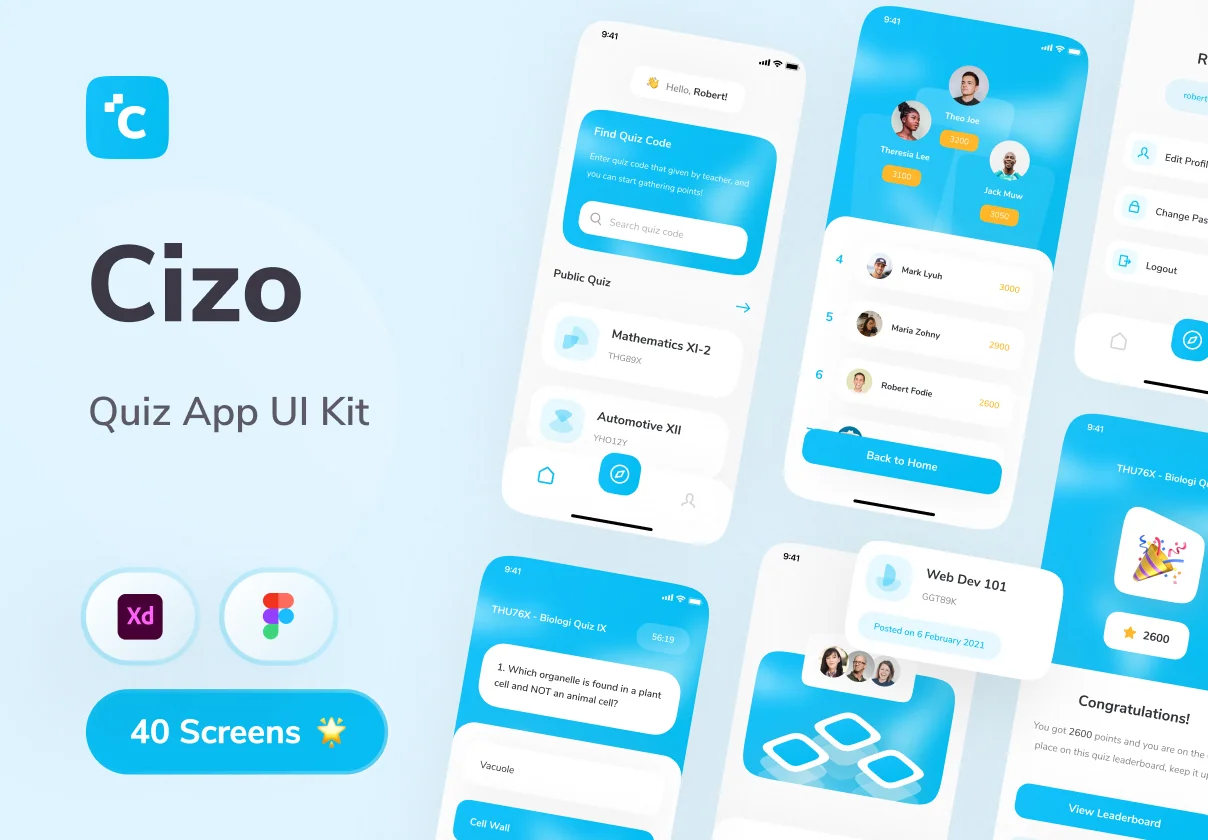 Cizo - Quiz App UI Kit