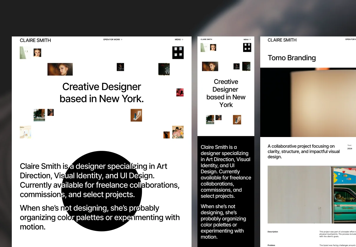 CLAIRE - Creative Portfolio Framer Template