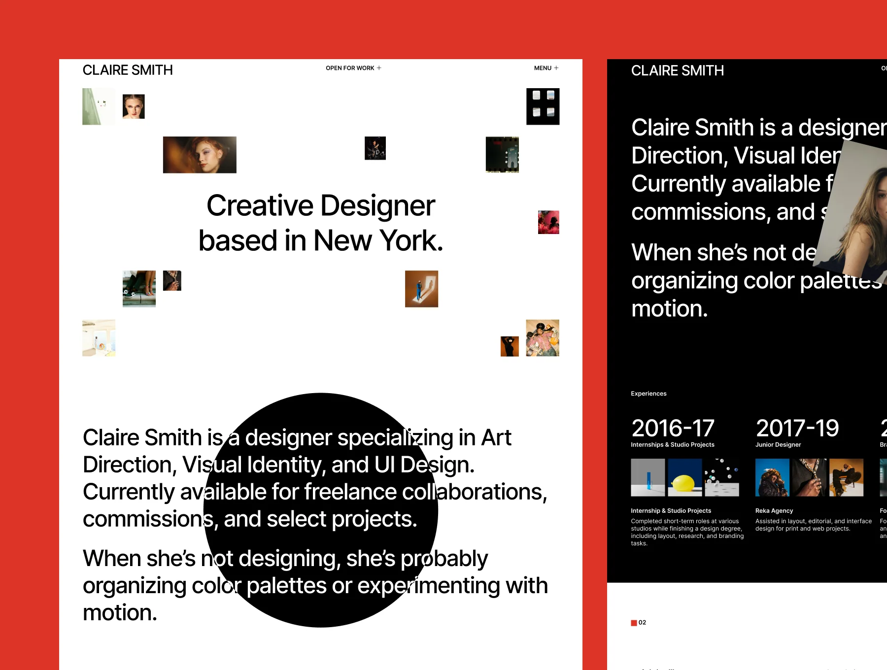 CLAIRE - Creative Portfolio Framer Template