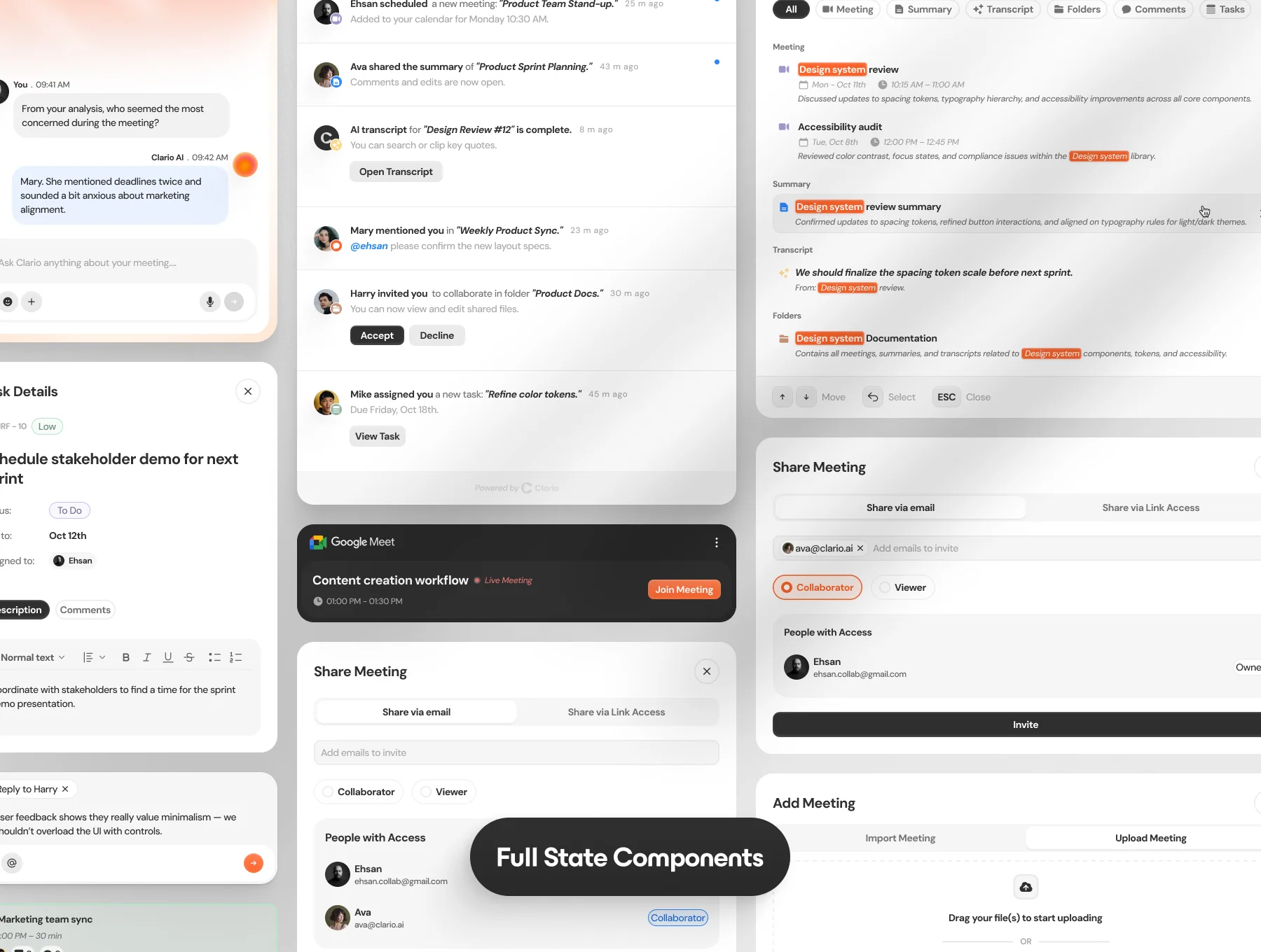 Clario AI - AI Note taker & Meeting Assistant UI Kit 5