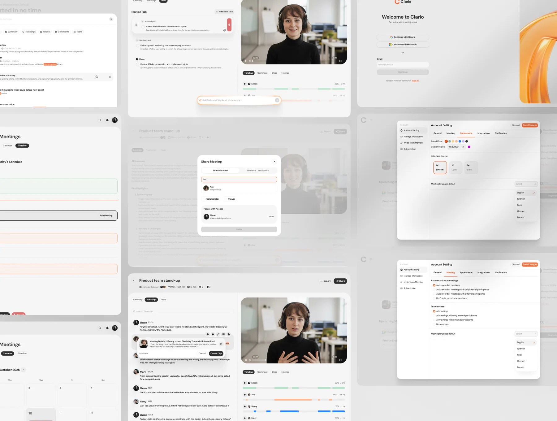Clario AI - AI Note taker & Meeting Assistant UI Kit 7