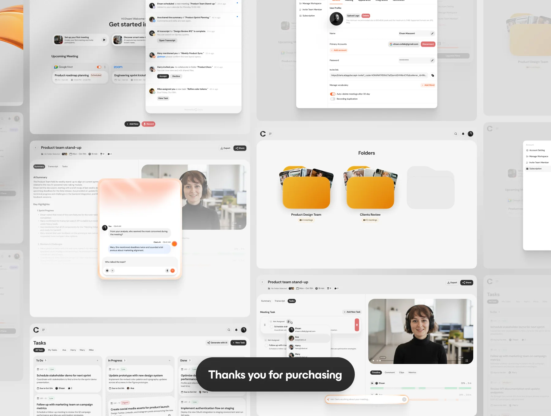 Clario AI - AI Note taker & Meeting Assistant UI Kit 8