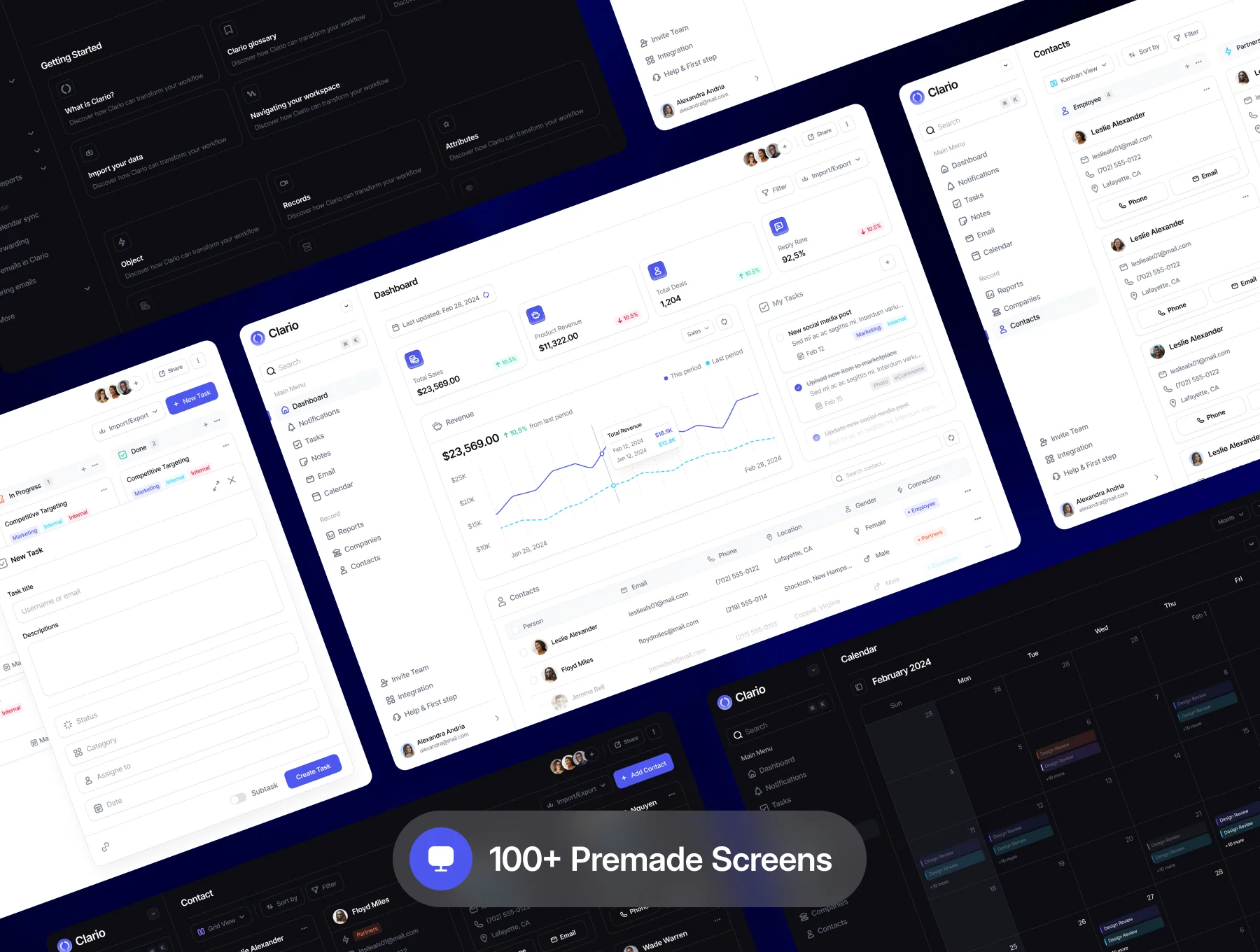 Clario - CRM Platform Dashboard UI Kit 5