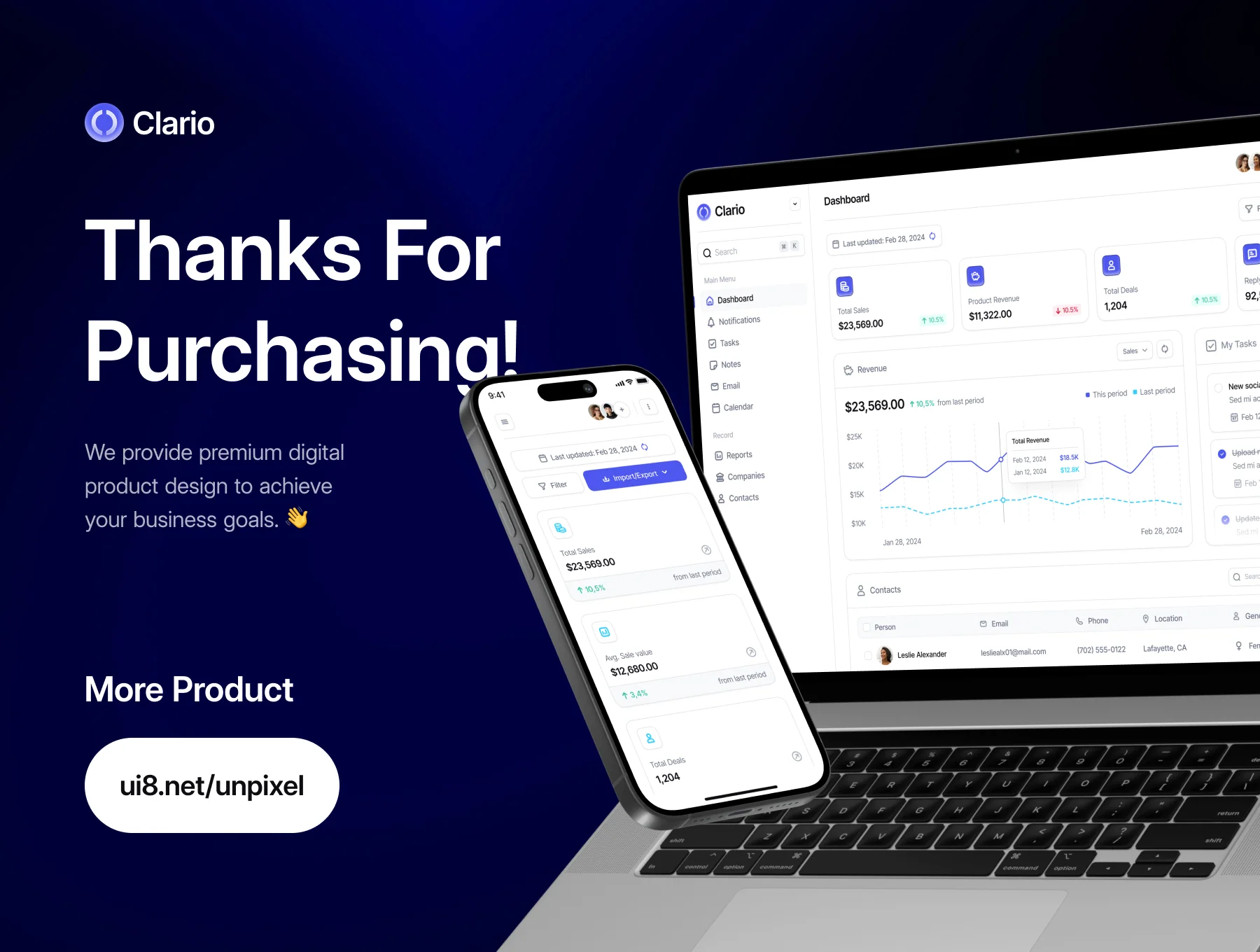 Clario - CRM Platform Dashboard UI Kit 8