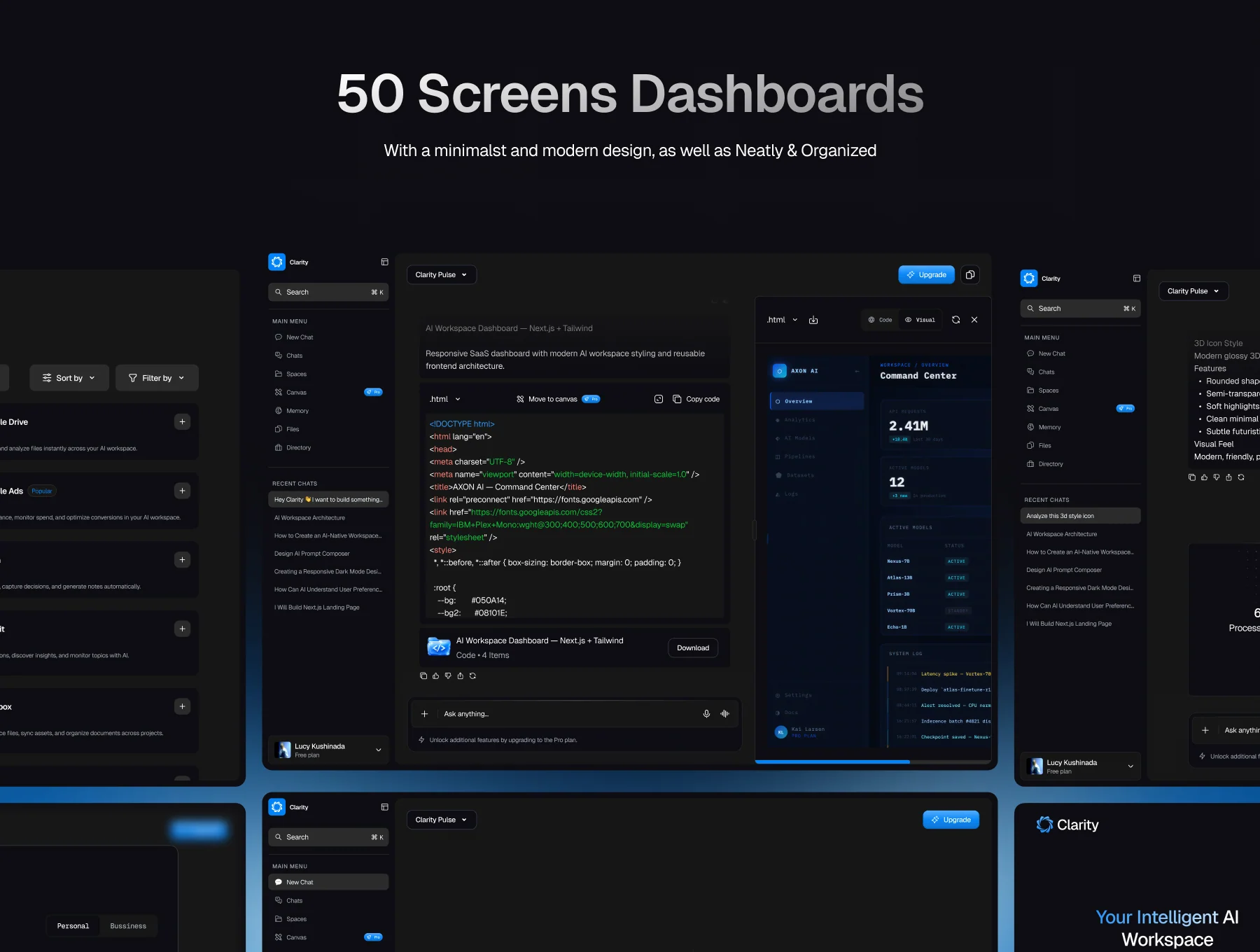 Clarity - Chat AI dashboard UI Kit 5