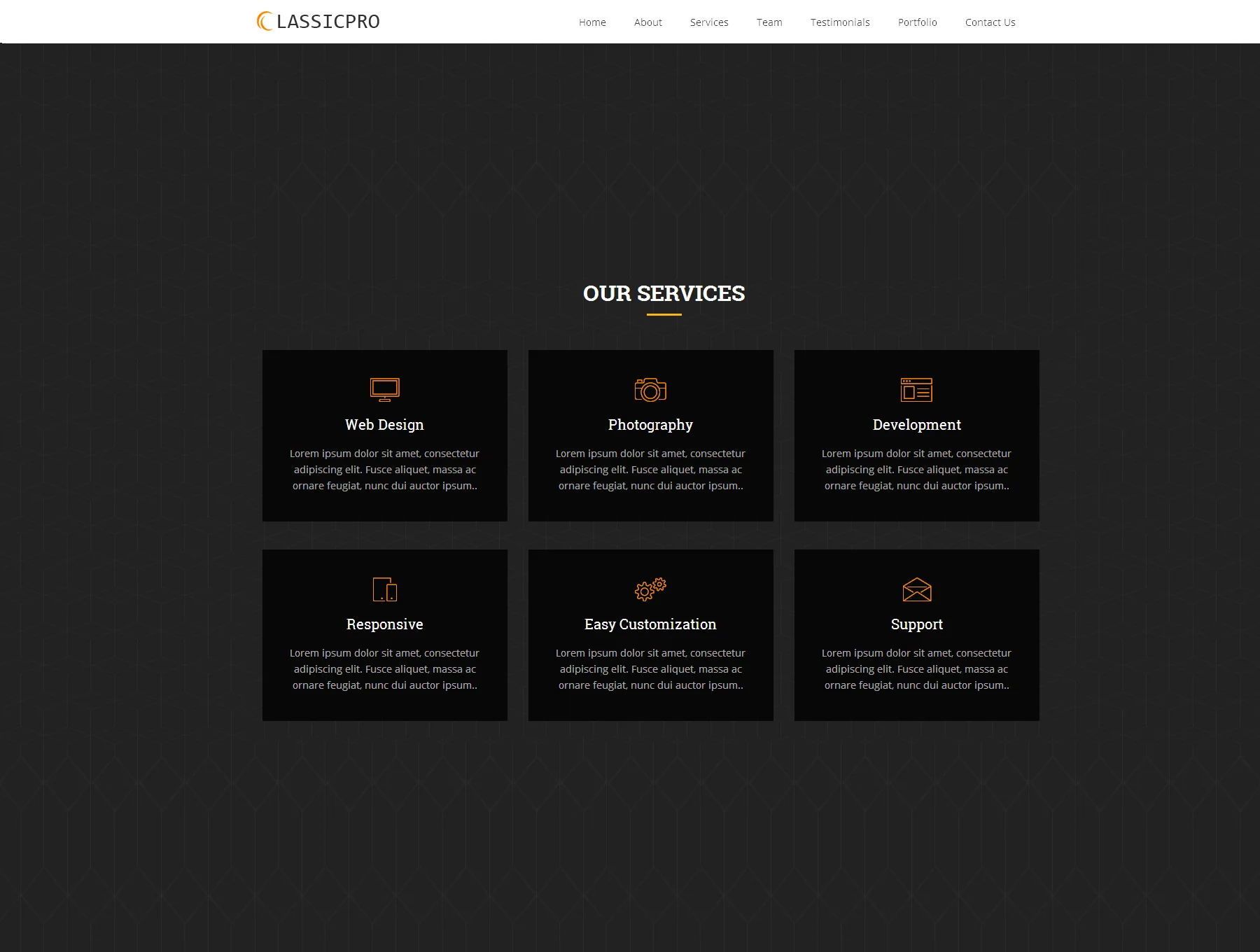 Classicpro - Responsive HTML5 one page Template 4