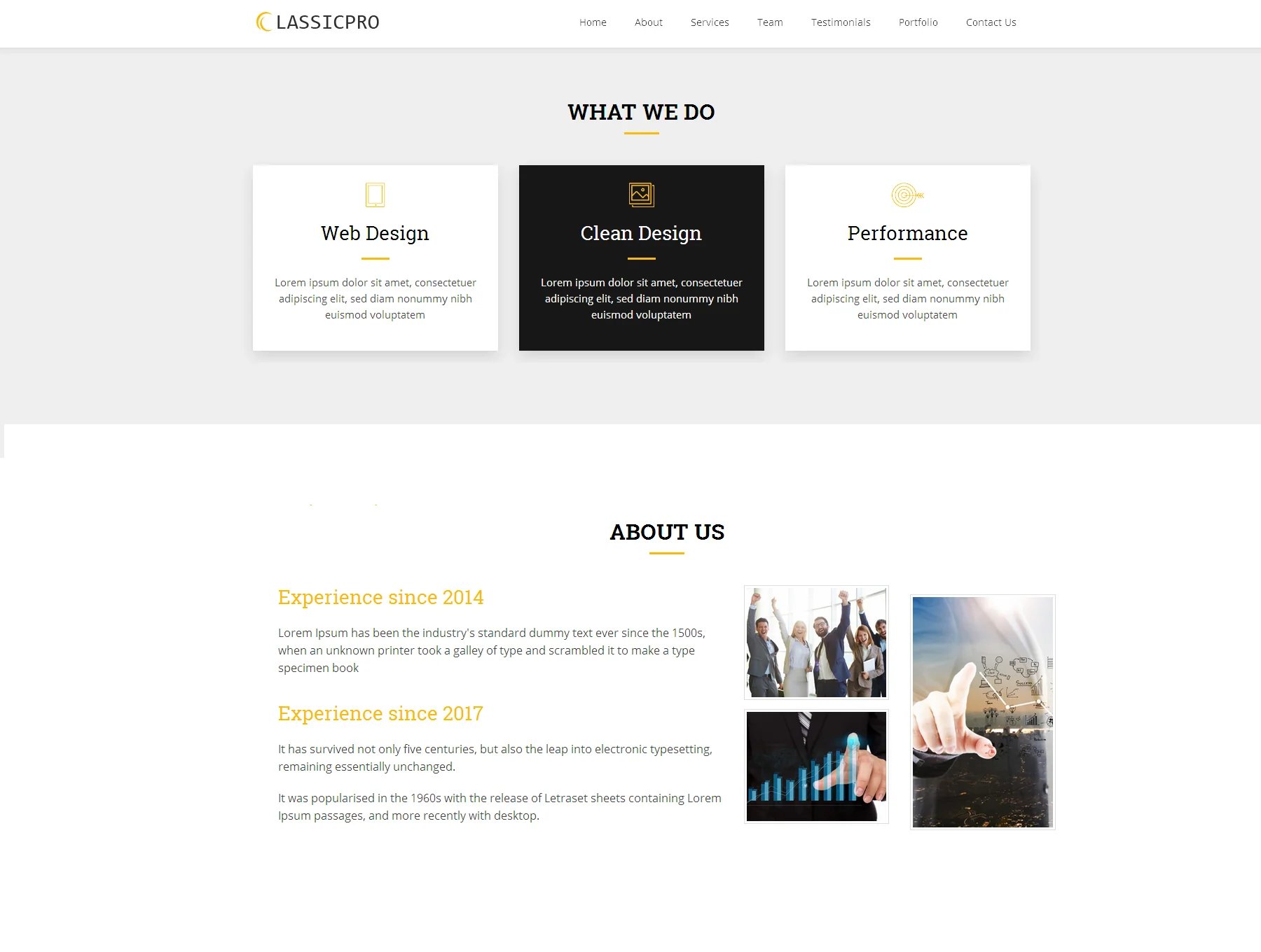 Classicpro - Responsive HTML5 one page Template 6