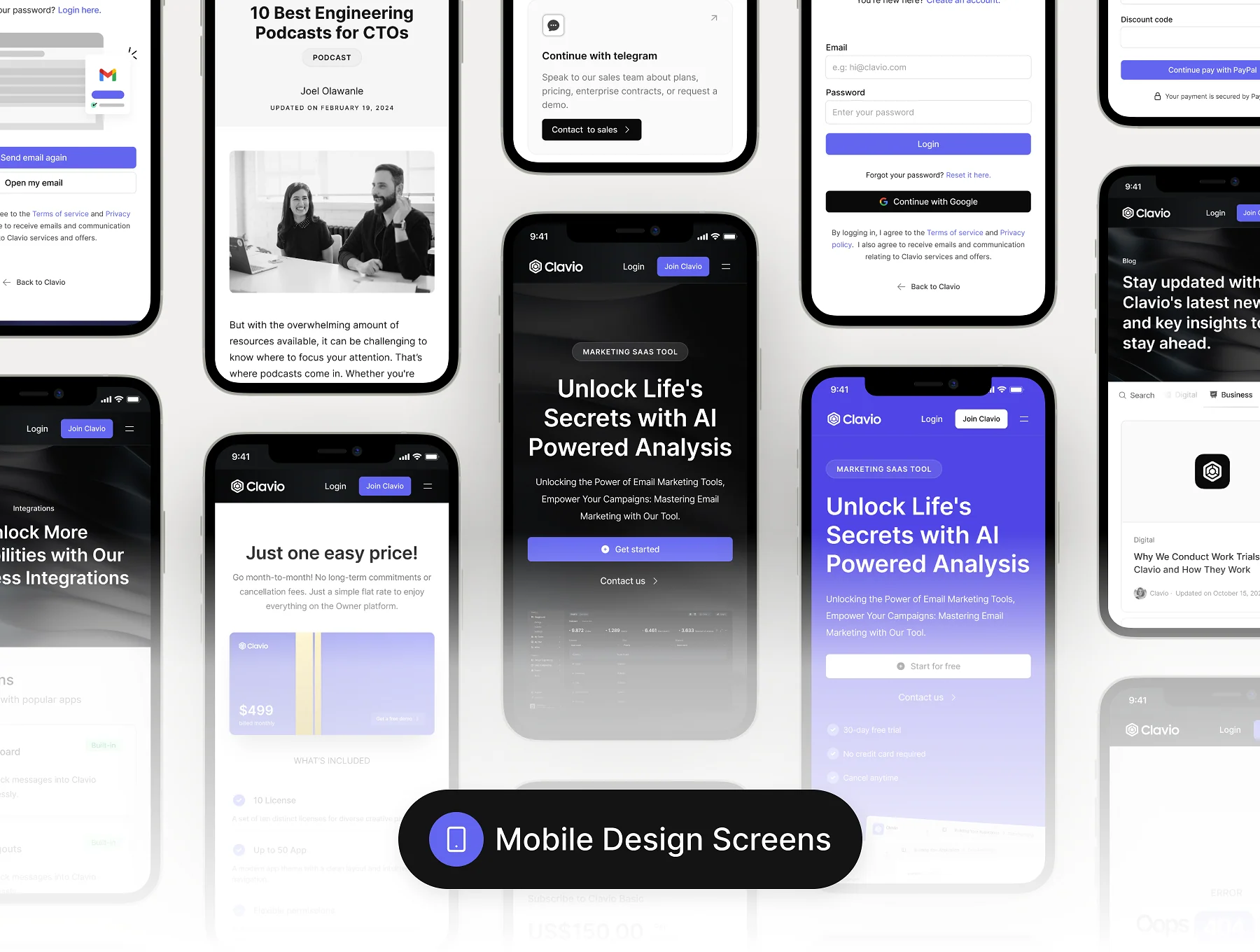 Clavio - SaaS Framer Template & UI Kit Design 3