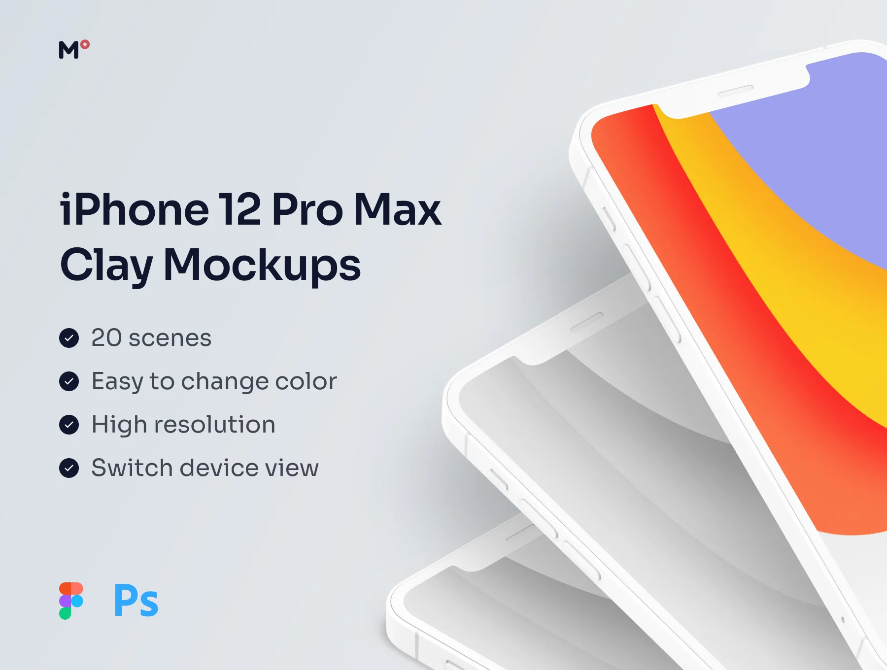 Clay iPhone 12 Pro Max Mockups