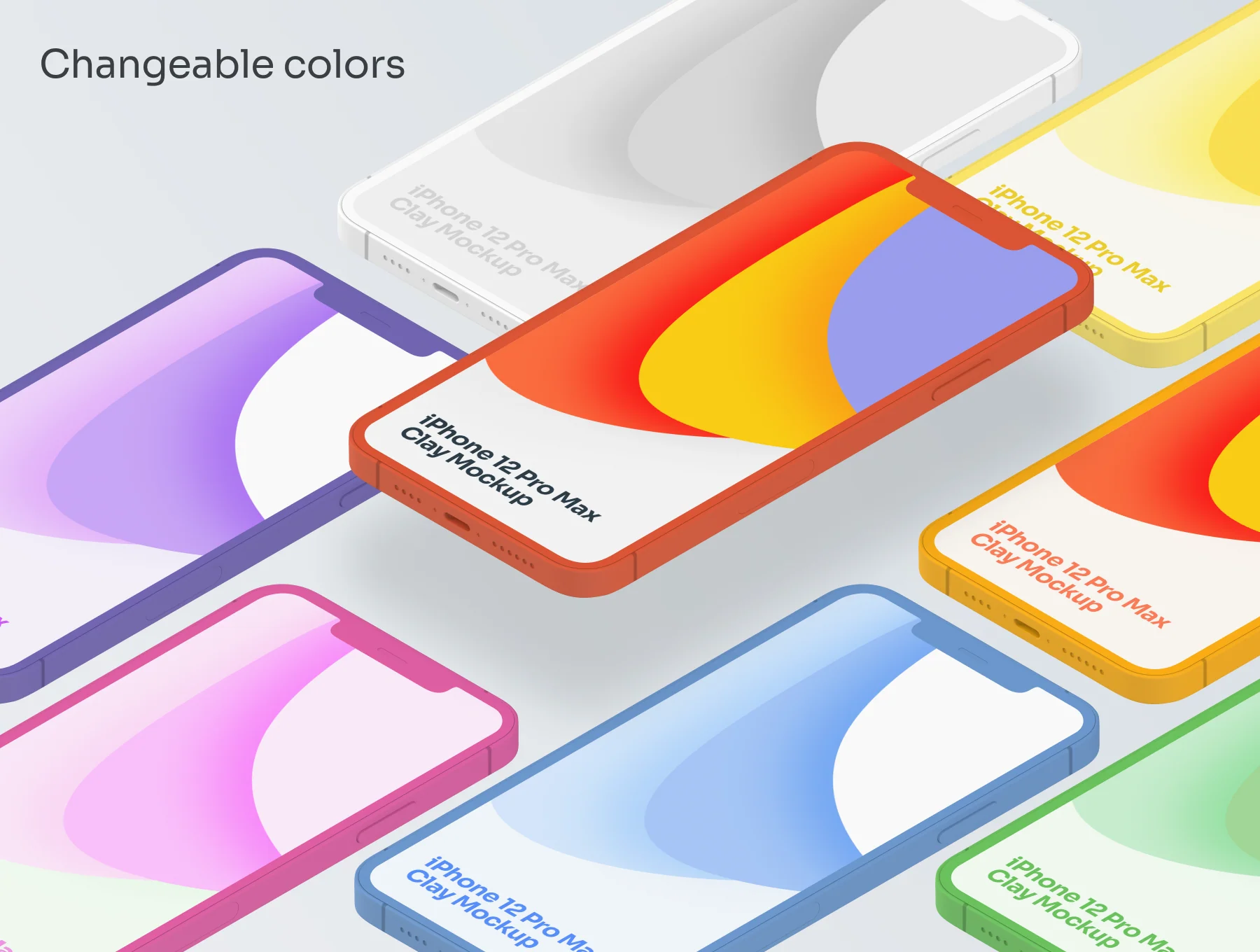 Clay iPhone 12 Pro Max Mockups 2