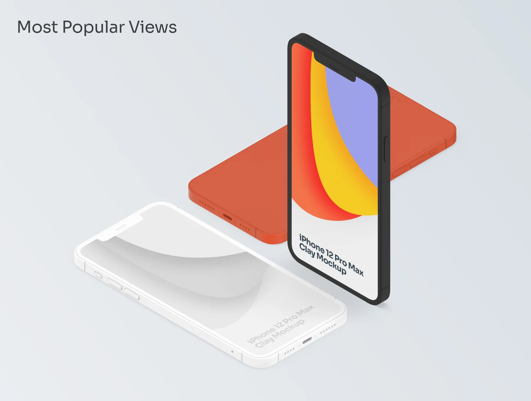 Clay iPhone 12 Pro Max Mockups 3