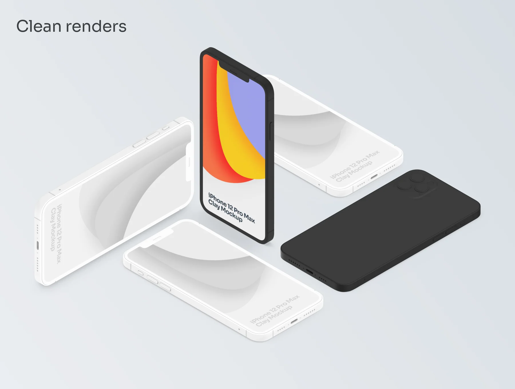 Clay iPhone 12 Pro Max Mockups 4
