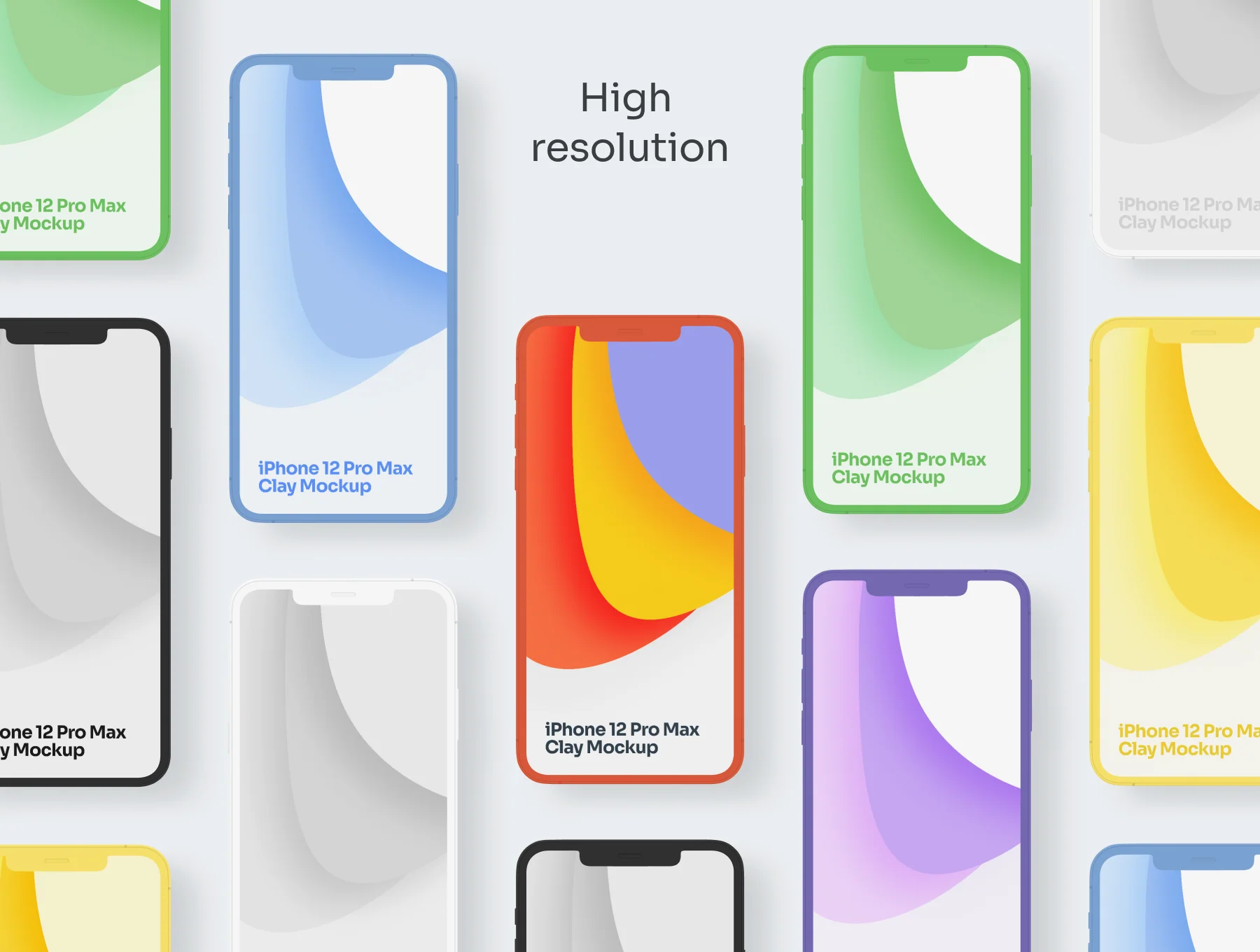 Clay iPhone 12 Pro Max Mockups 8