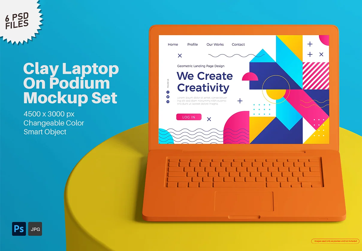 Clay Matte Macbook Laptop Device Mockup Set