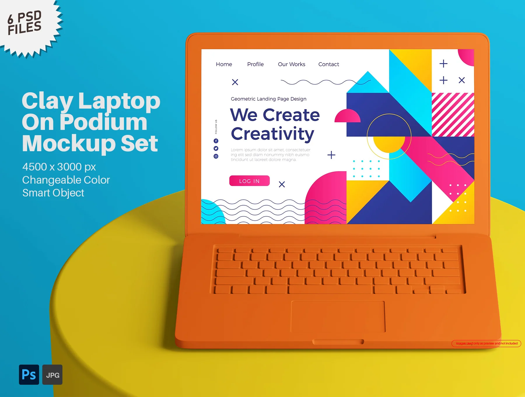Clay Matte Macbook Laptop Device Mockup Set