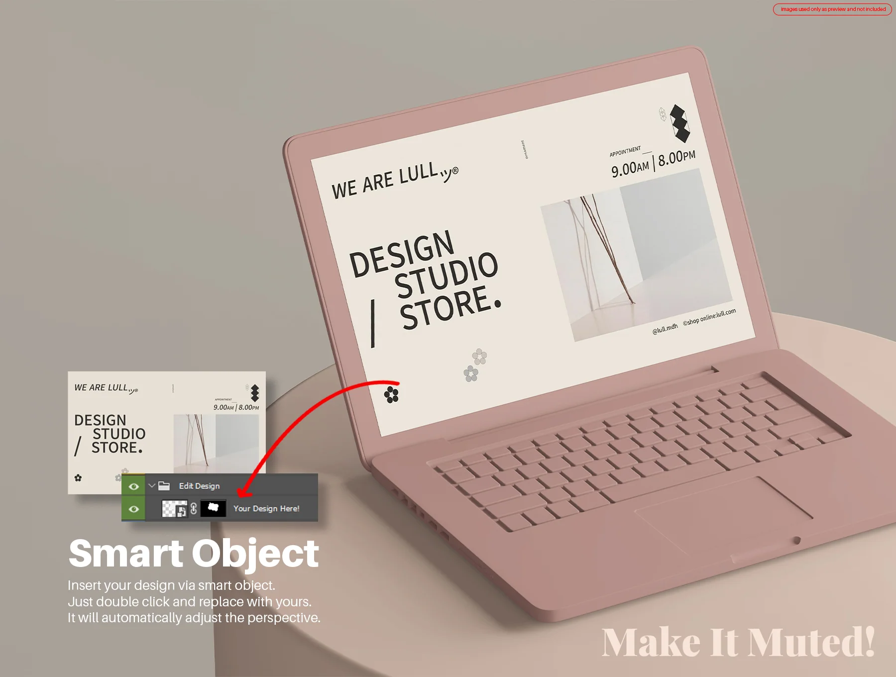 Clay Matte Macbook Laptop Device Mockup Set 3