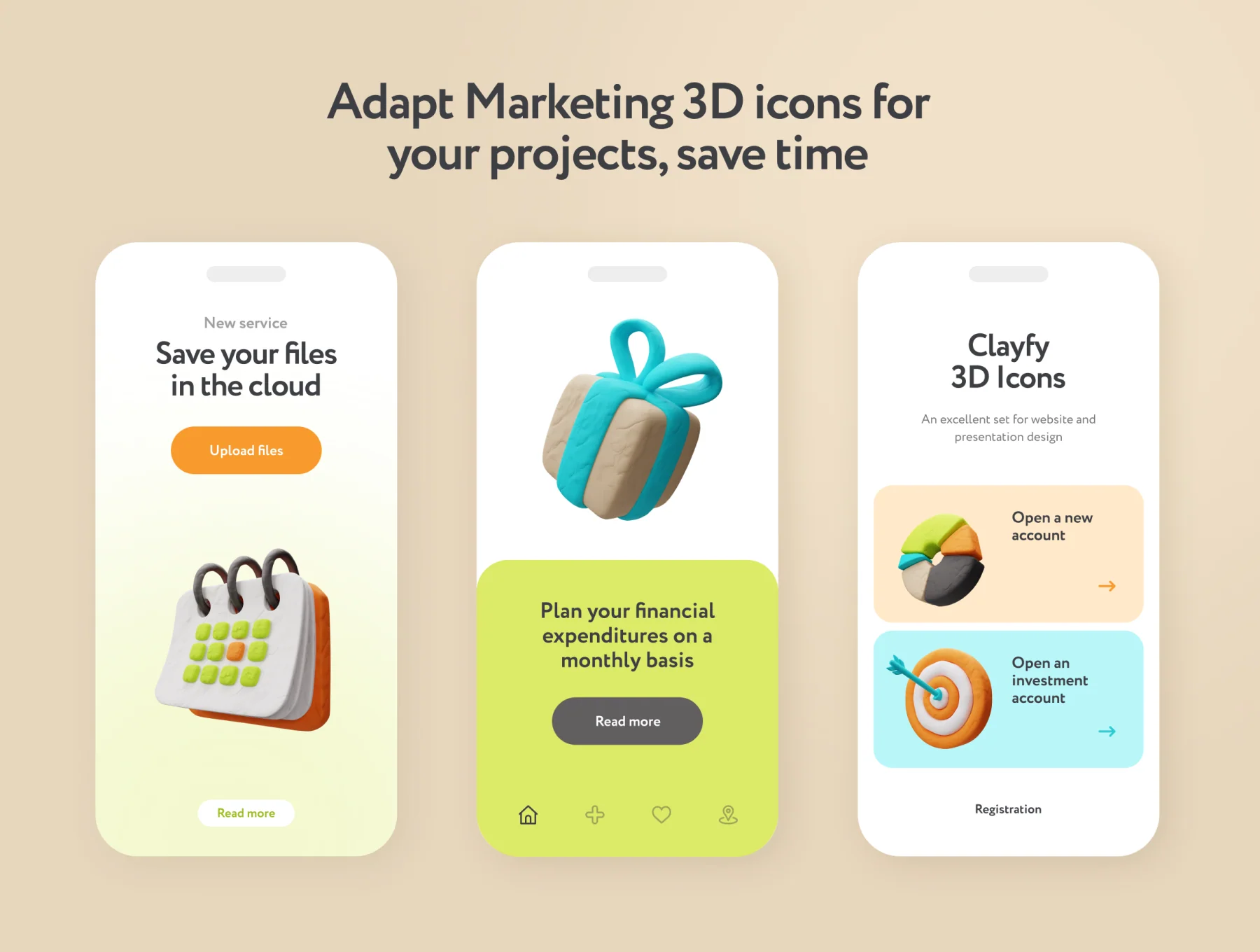 Clayfy Marketing 3D Icons 3