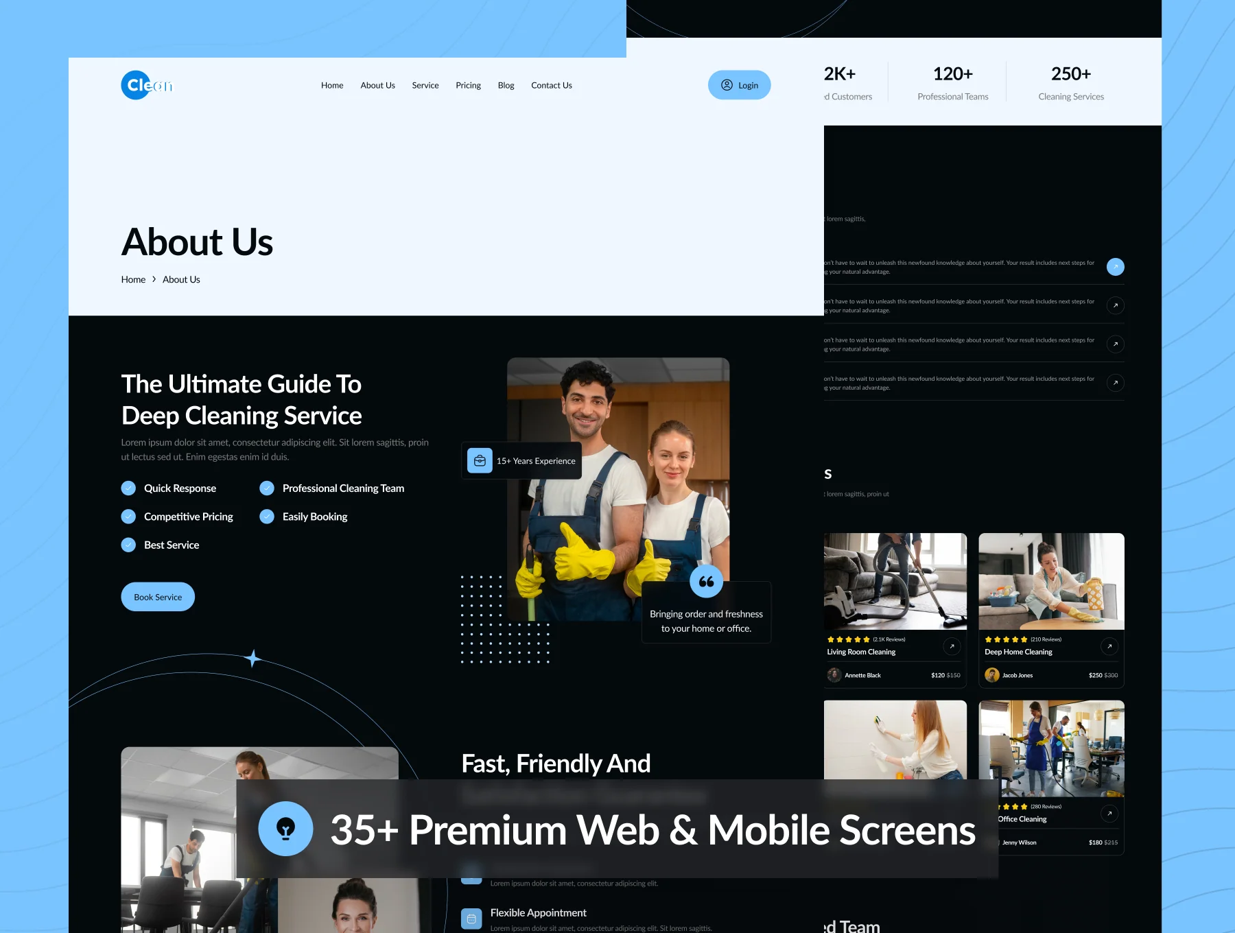 Clean - Cleaning Service Website UI Kit 6