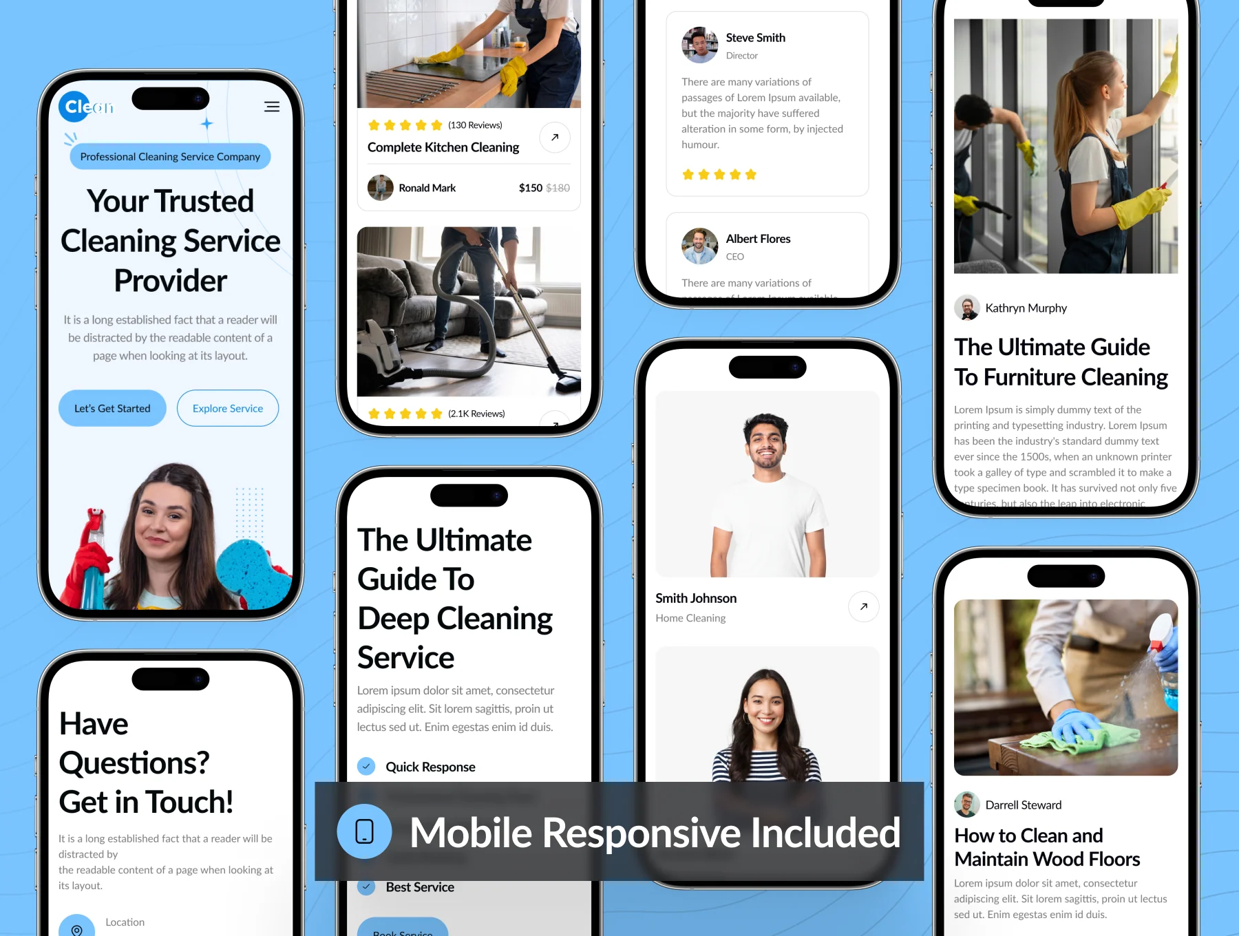 Clean - Cleaning Service Website UI Kit 7