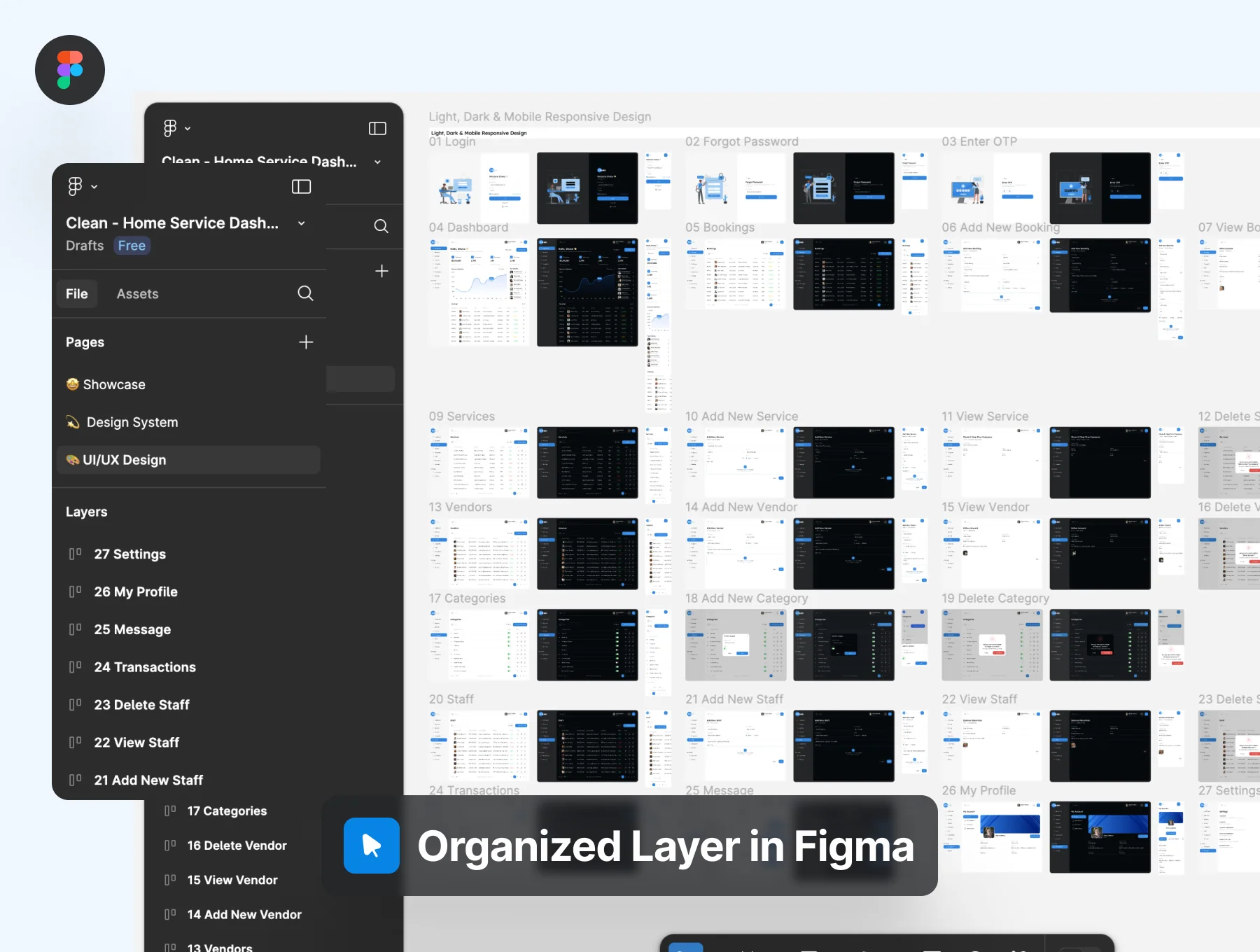 Clean - Home Service Admin UI Kit 4