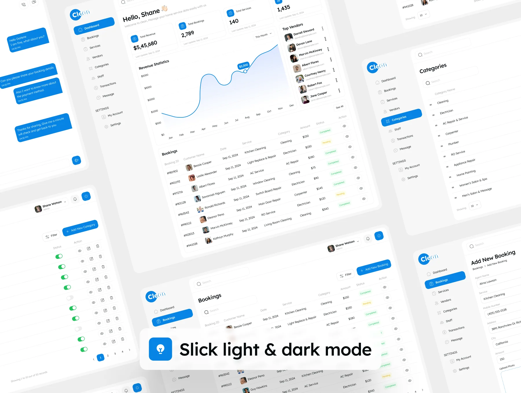 Clean - Home Service Admin UI Kit 5