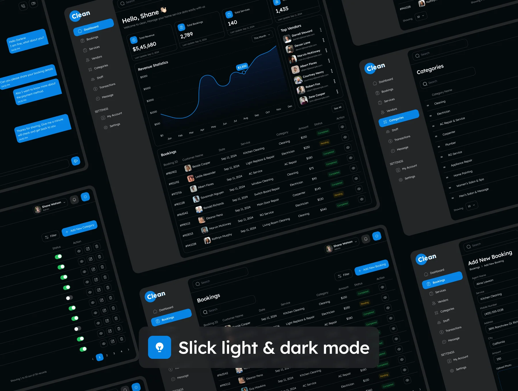 Clean - Home Service Admin UI Kit 6