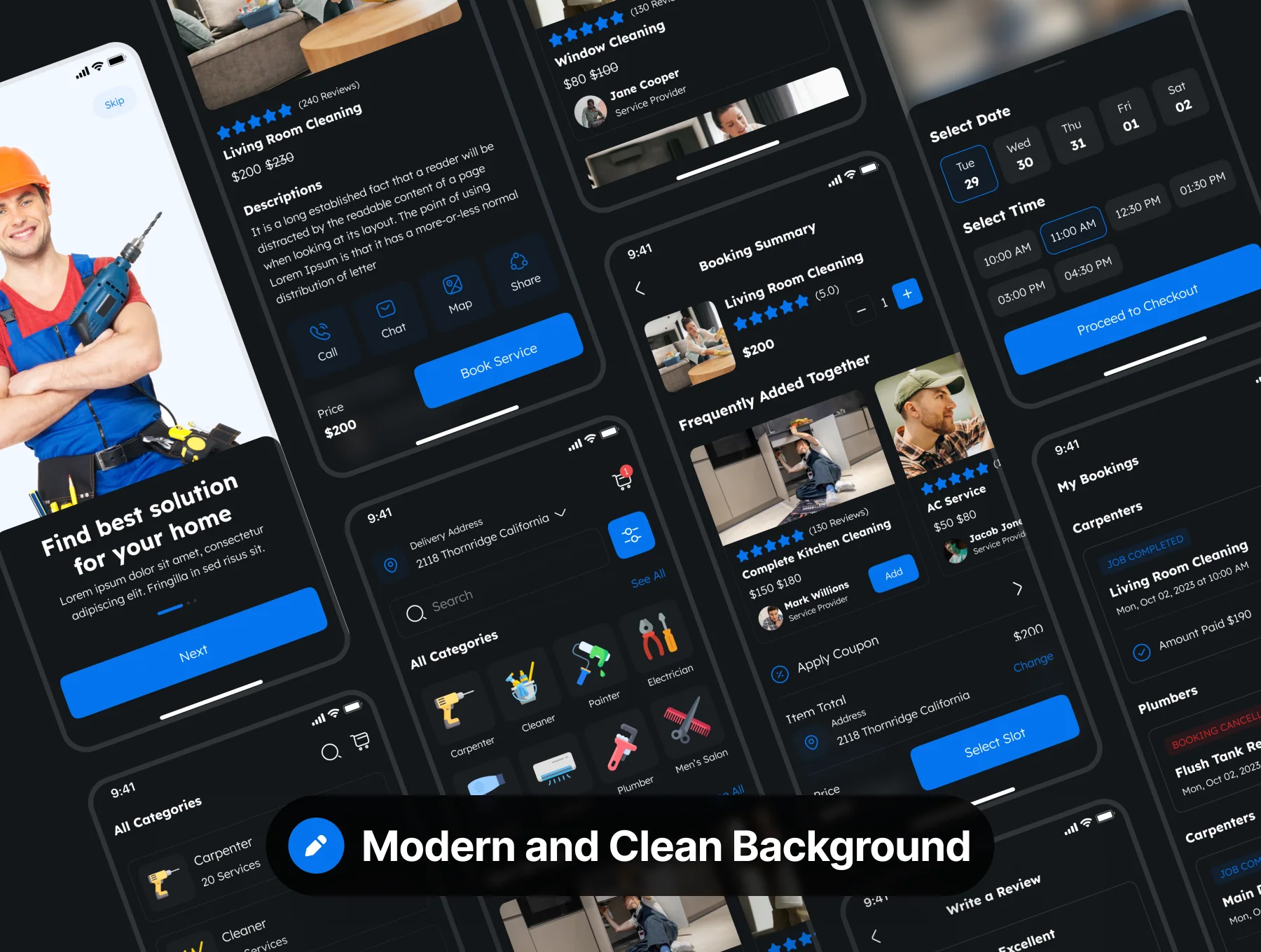 Clean - Home Service App UI Kit 2