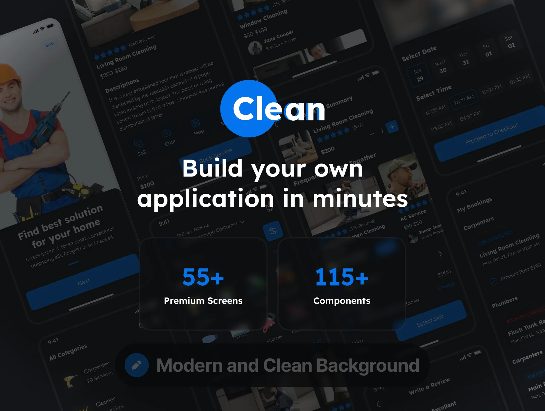 Clean - Home Service App UI Kit 3