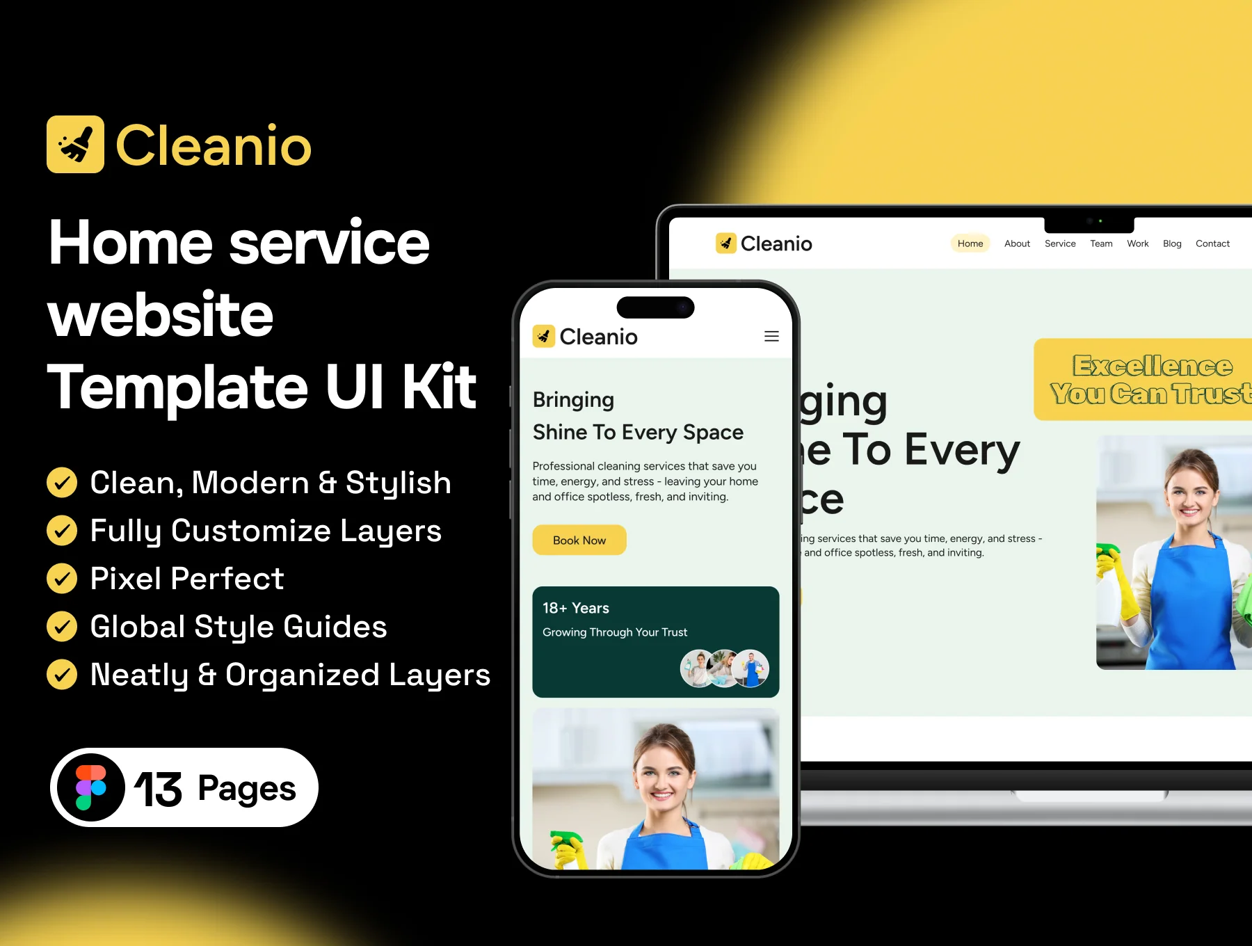 Cleanio - Home Service Website Template UI Kit