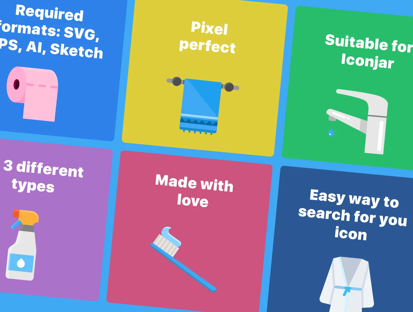 Cleanliness & Care Icons 4