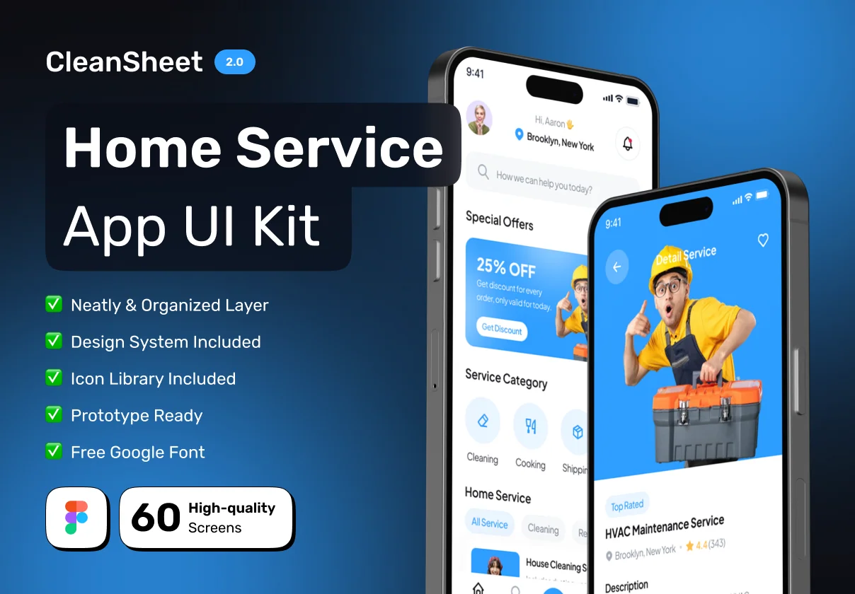 CLEANSHEET - OnDemand Service Business App UI Kit