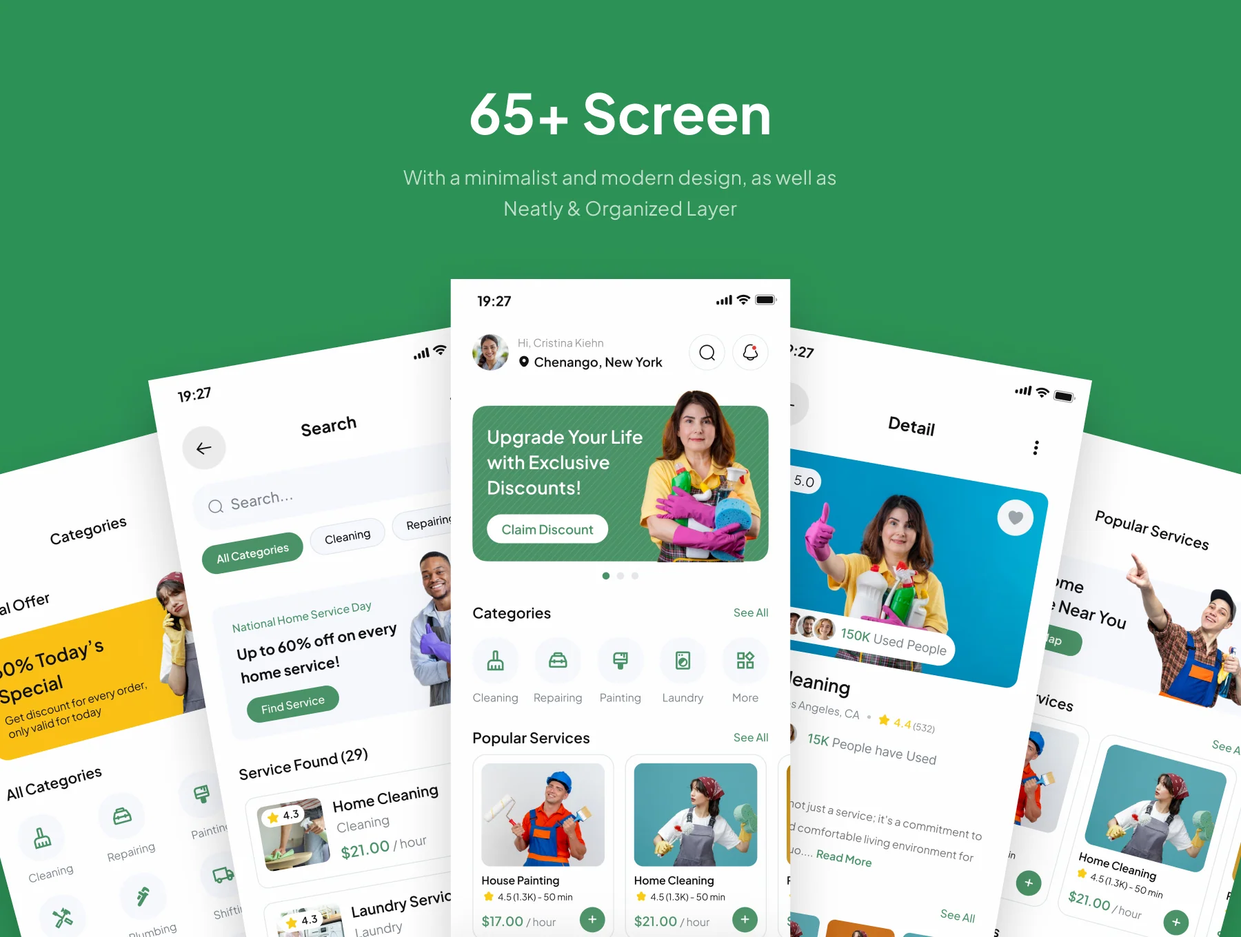 Cleany - Home Service Mobile App UI Kits 4