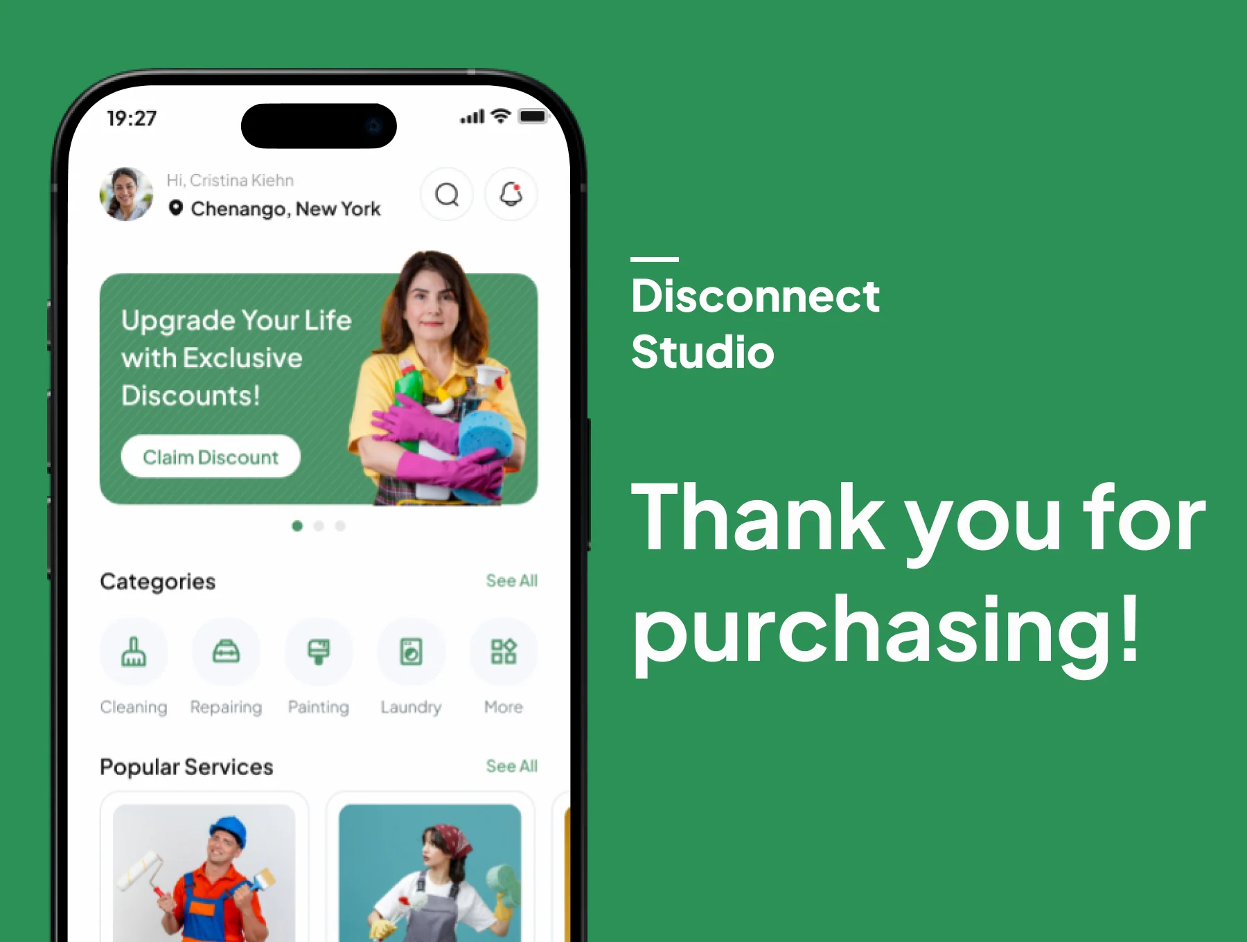 Cleany - Home Service Mobile App UI Kits 6