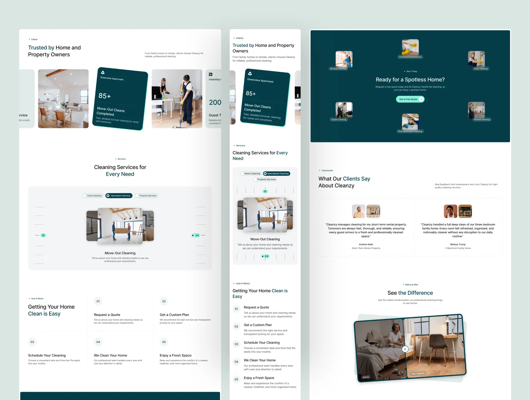 Cleanzy - Home Cleaning Service Website UI Figma Template