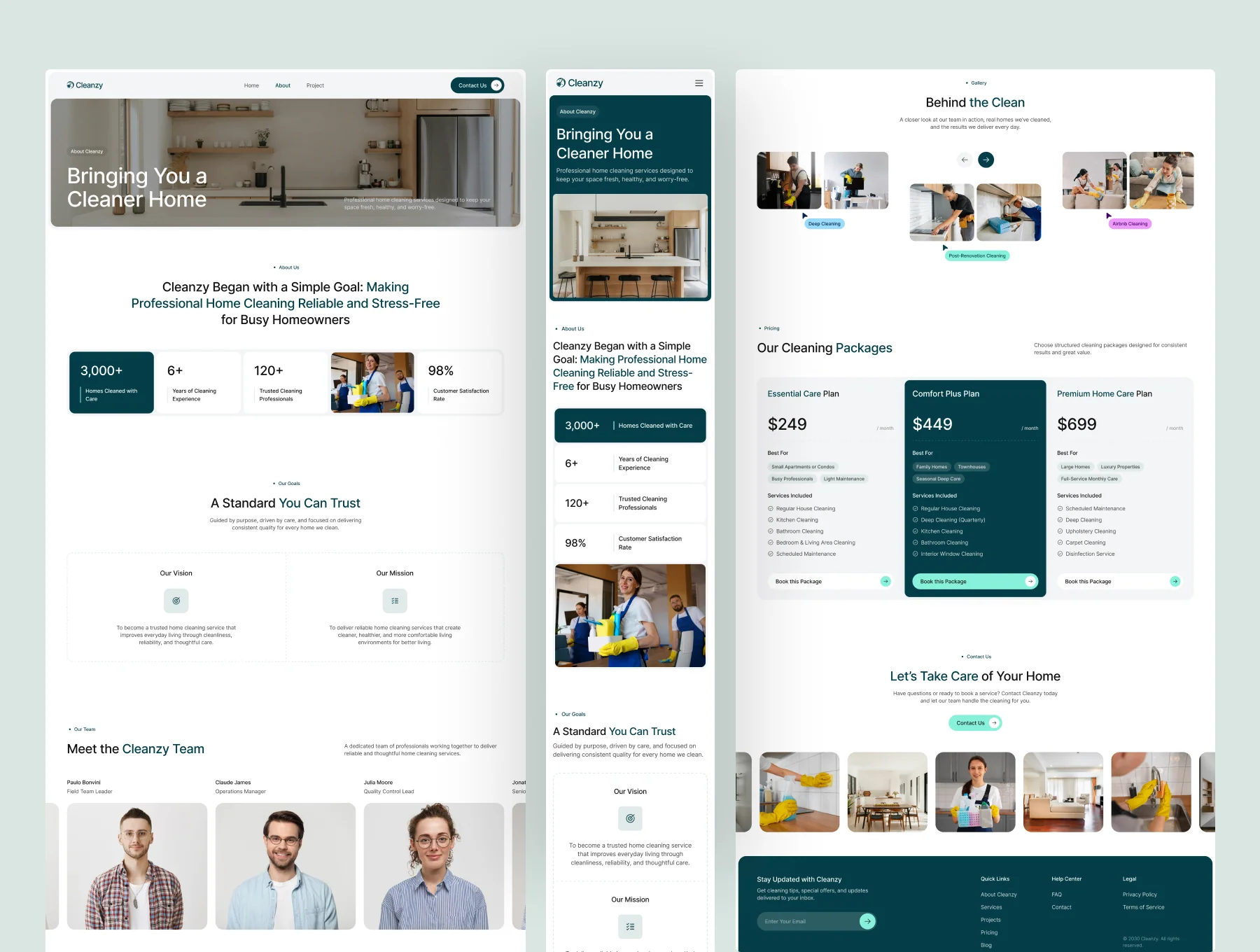 Cleanzy - Home Cleaning Service Website UI Figma Template 2