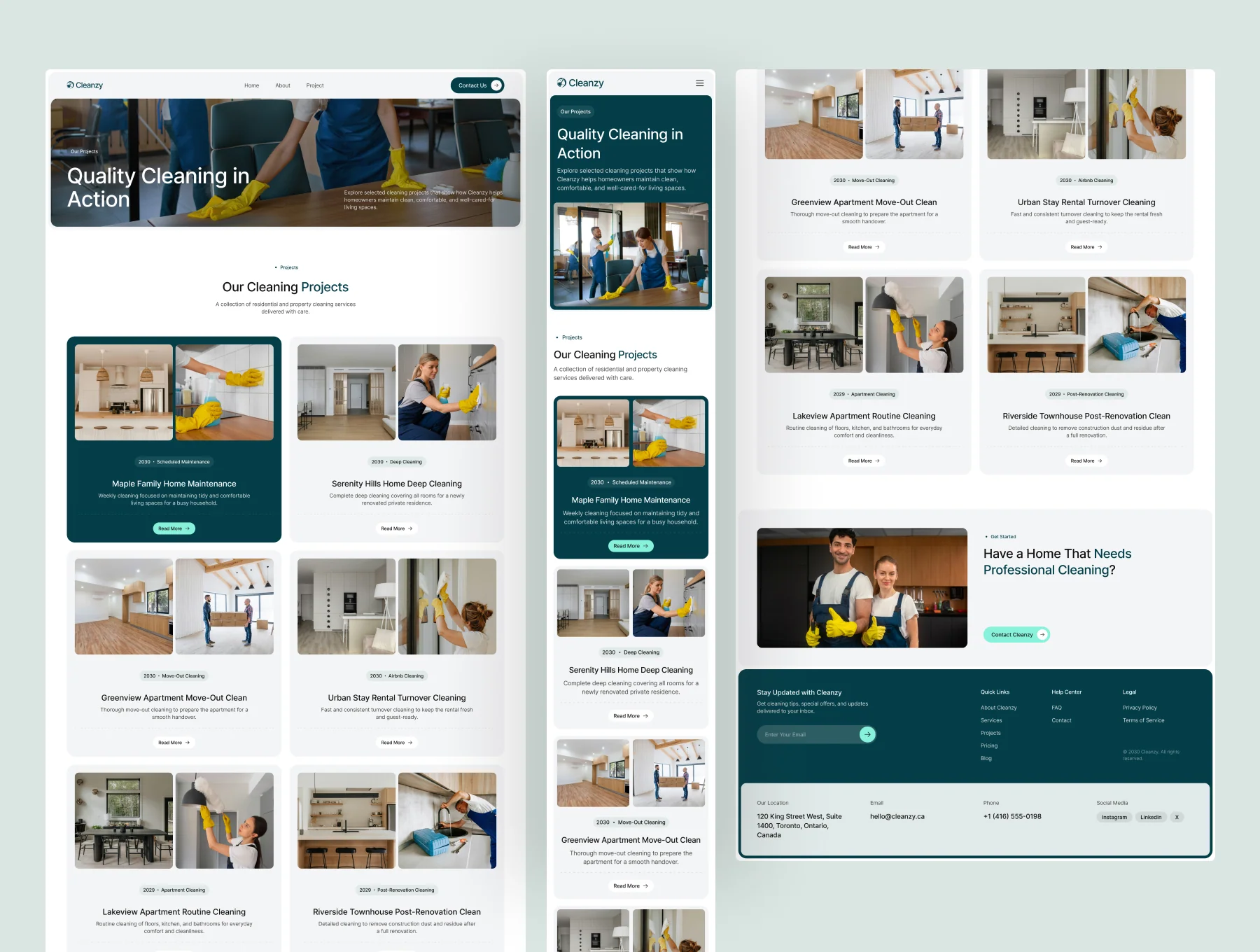 Cleanzy - Home Cleaning Service Website UI Figma Template 3