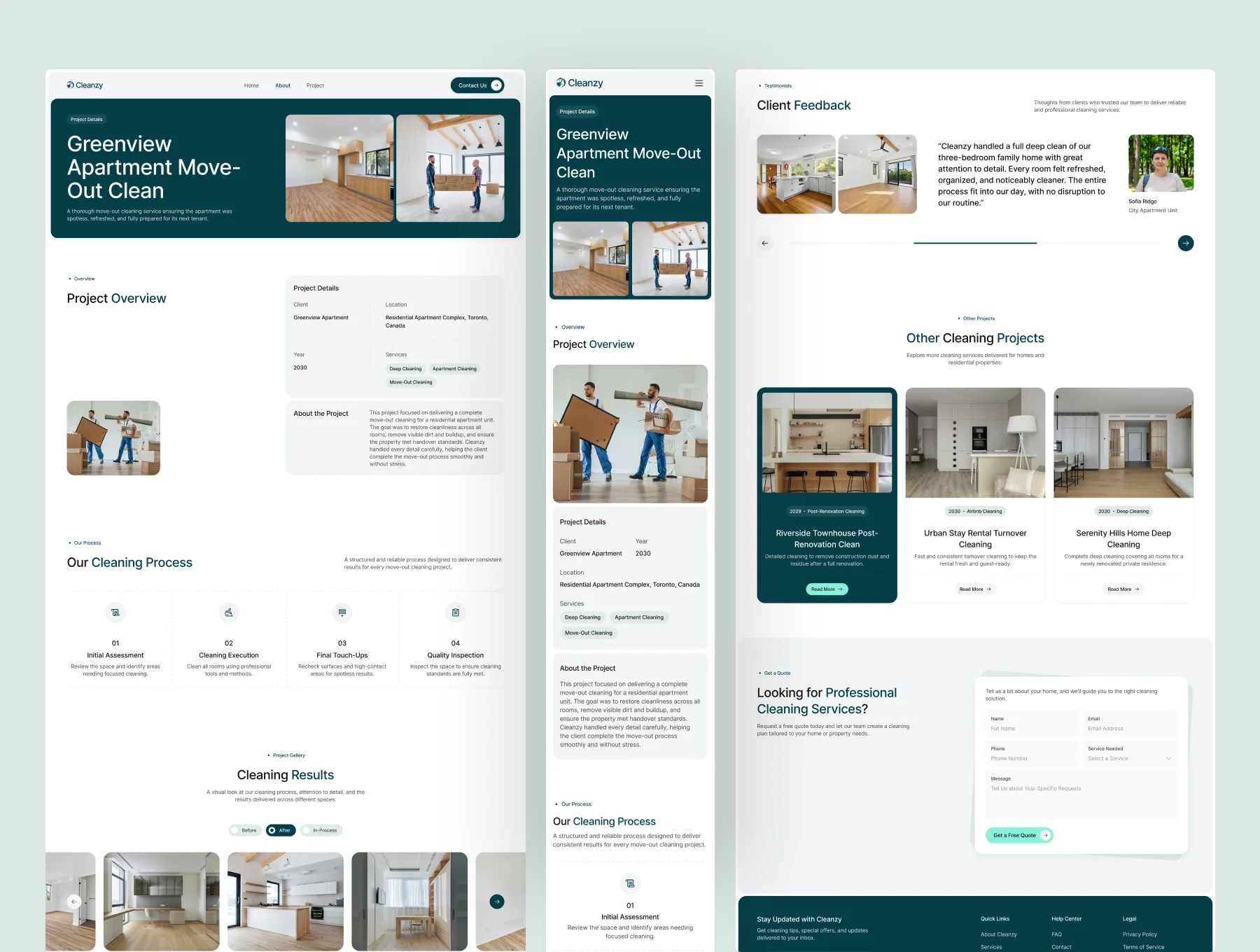 Cleanzy - Home Cleaning Service Website UI Figma Template 4