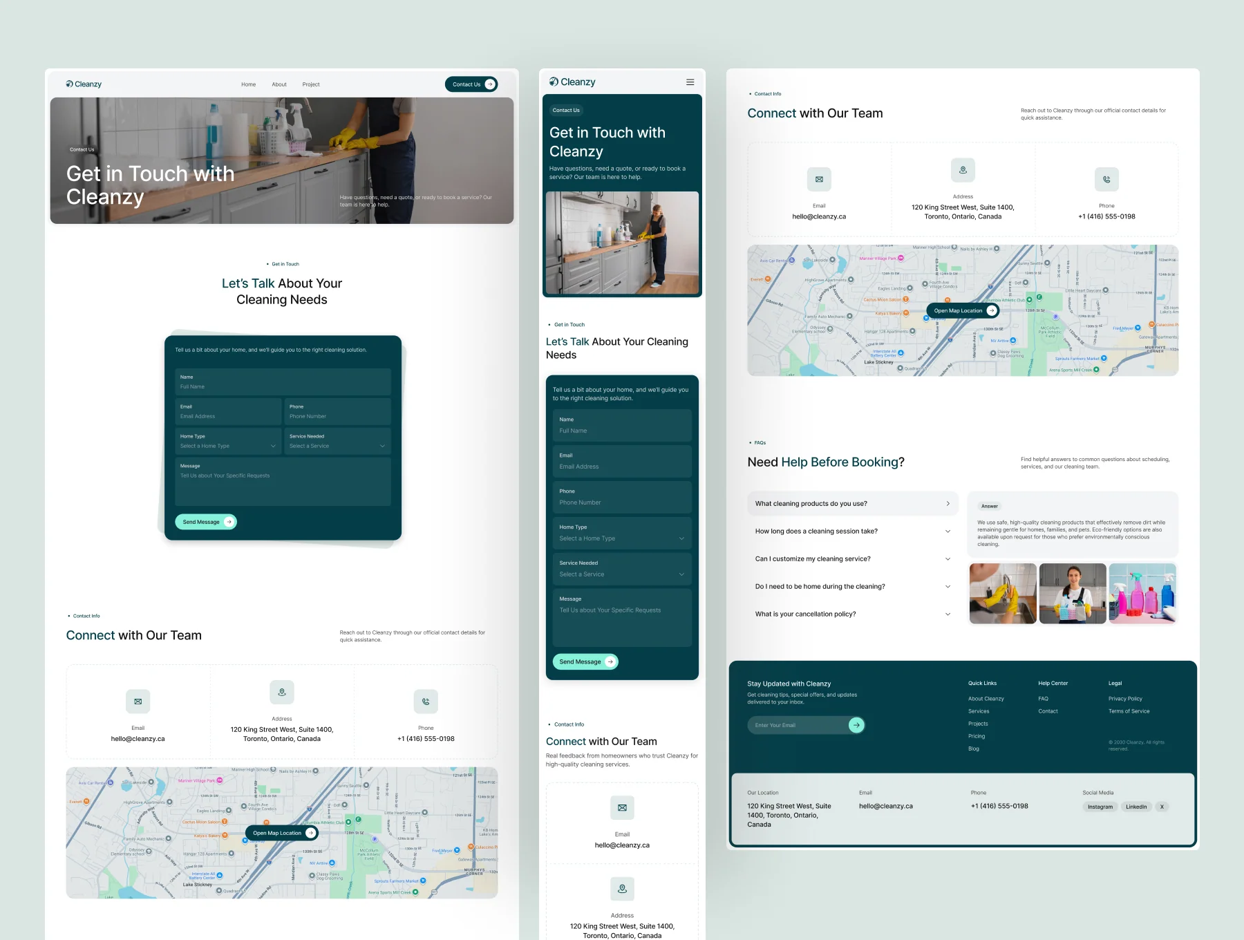Cleanzy - Home Cleaning Service Website UI Figma Template 5