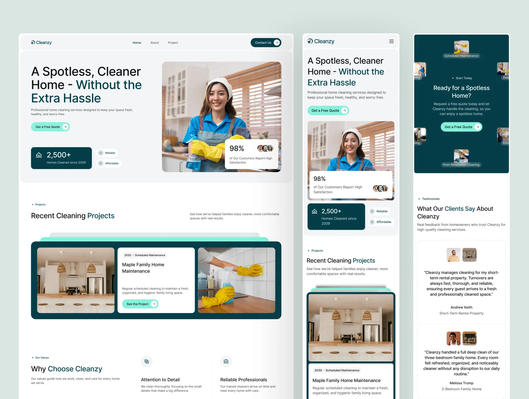 Cleanzy - Home Cleaning Service Website UI Figma Template 6
