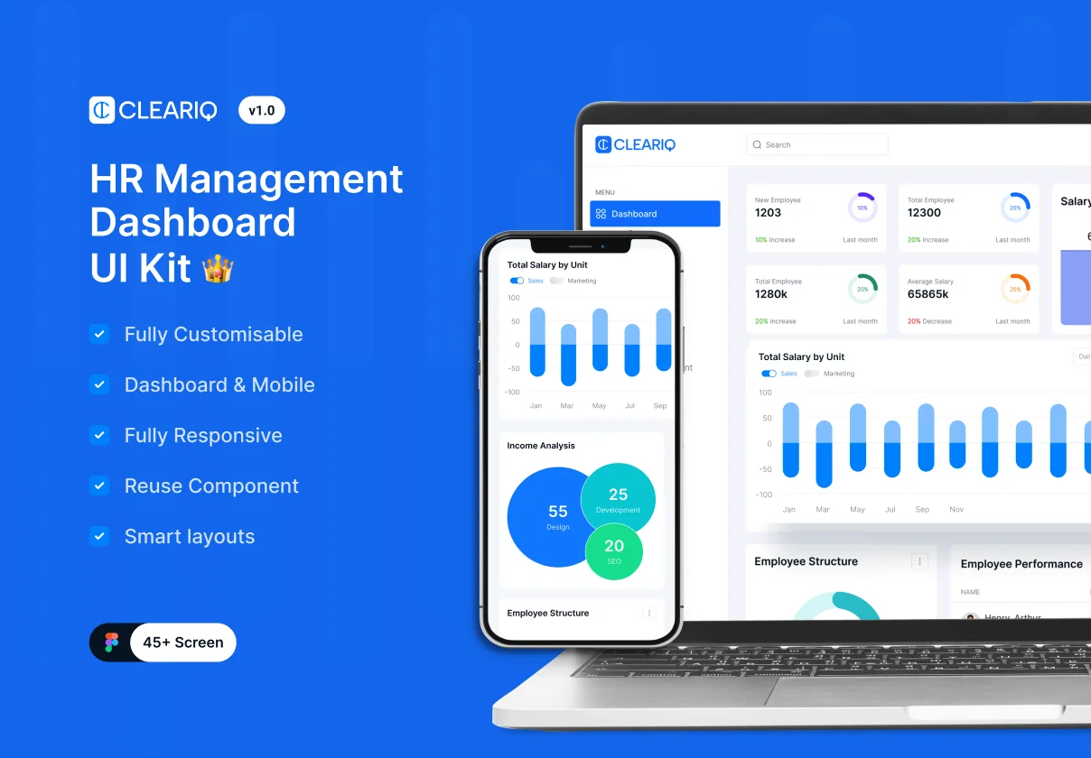 CLEARIQ - HR Management Dashboard UI KIT